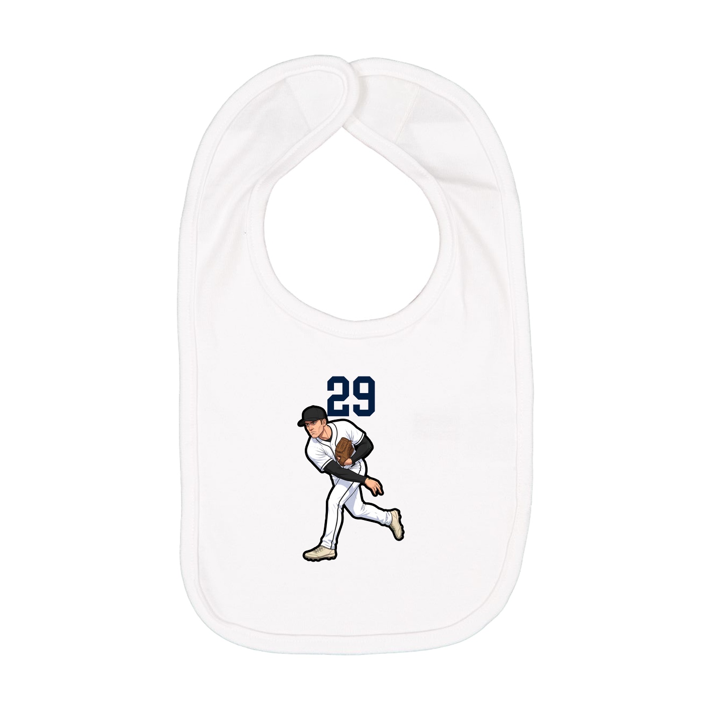 Infant Bib — Number Top in White