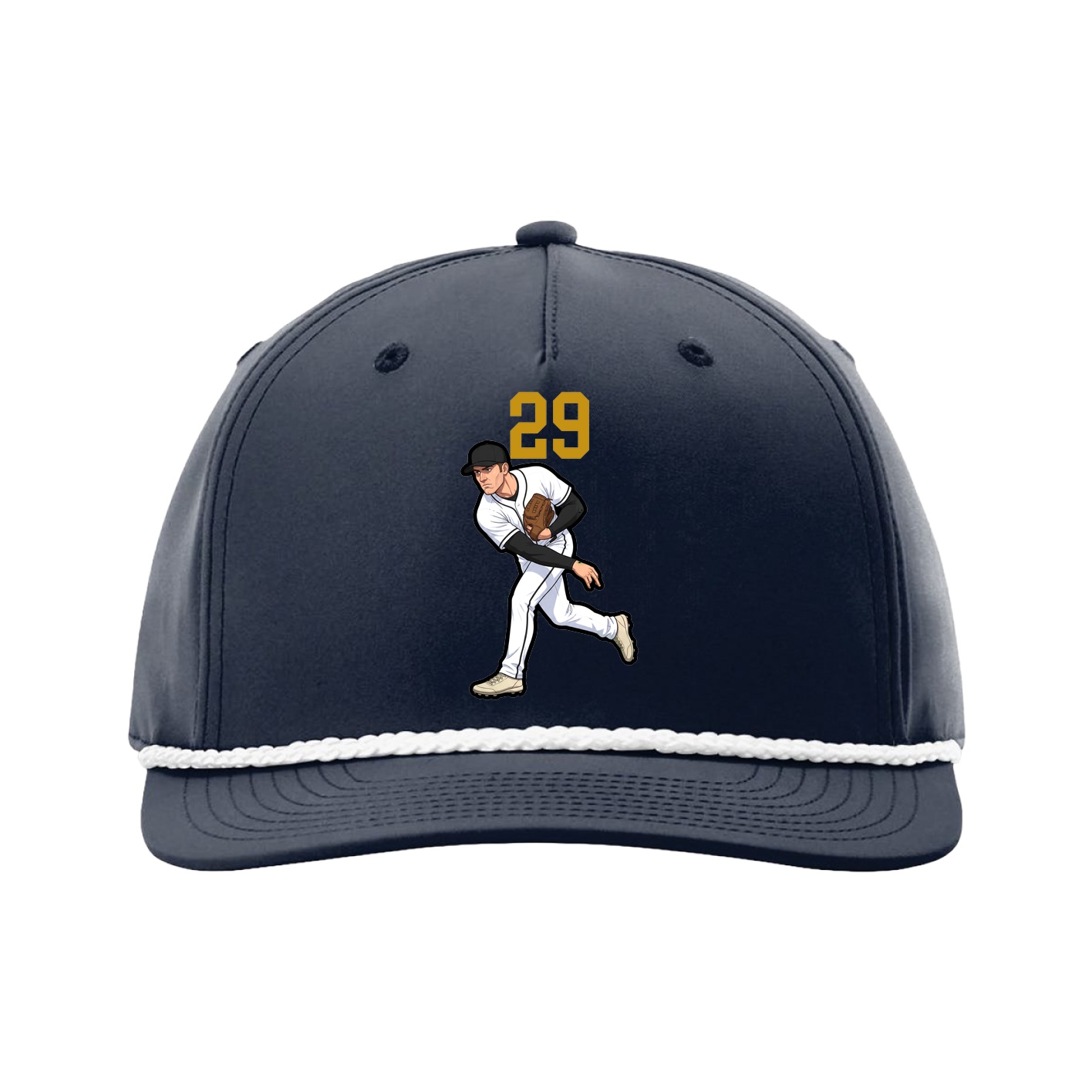 Five-Panel Classic Rope Cap — Number Top in Navy