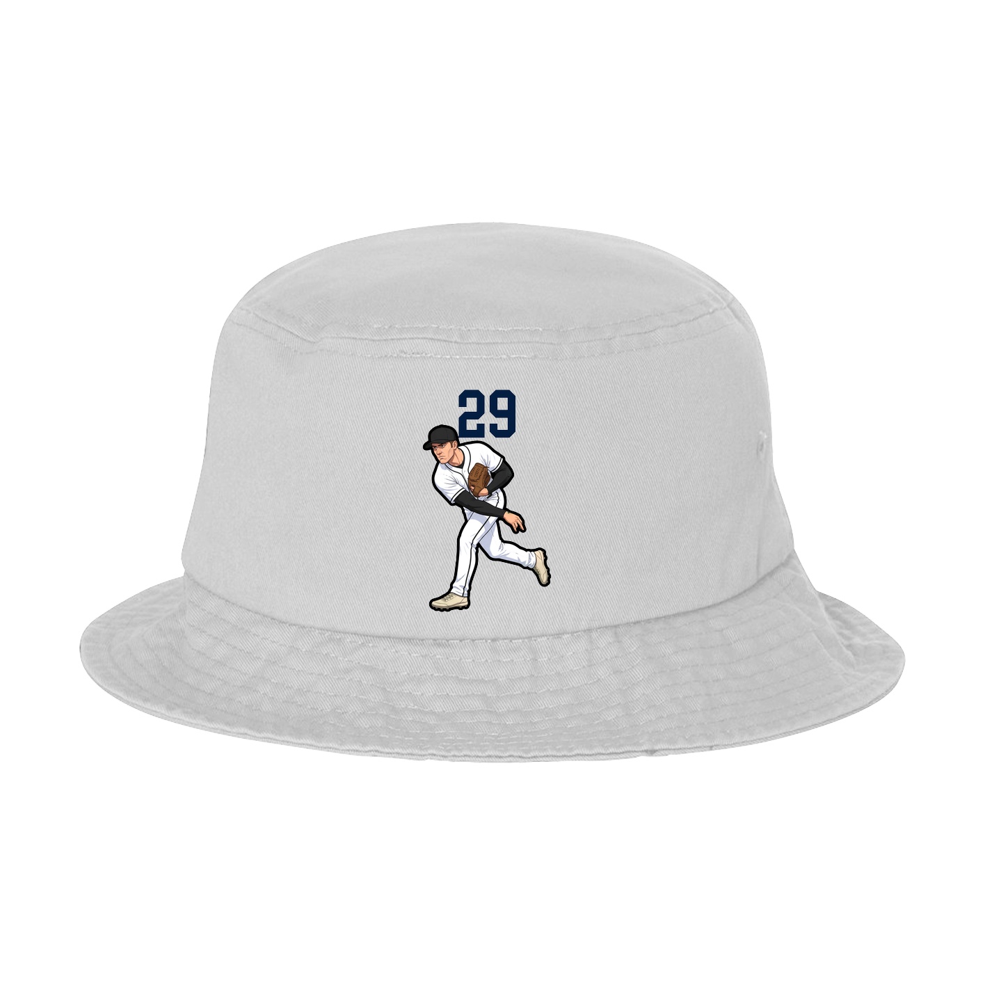 Bucket Cap — Number Top in White