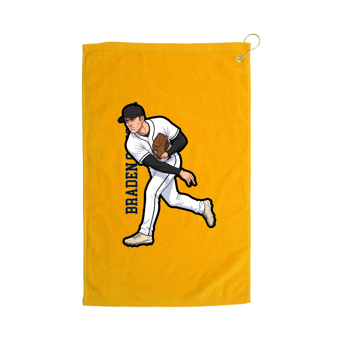 Golf Towel — Name Vertical in Gold