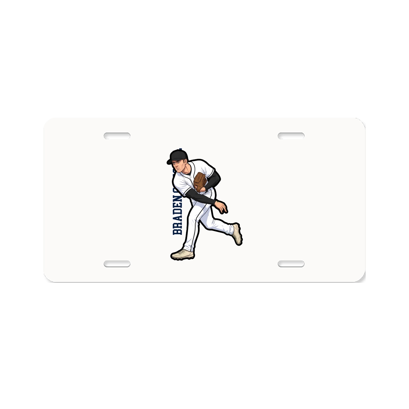 License Plate — Name Vertical in Classic