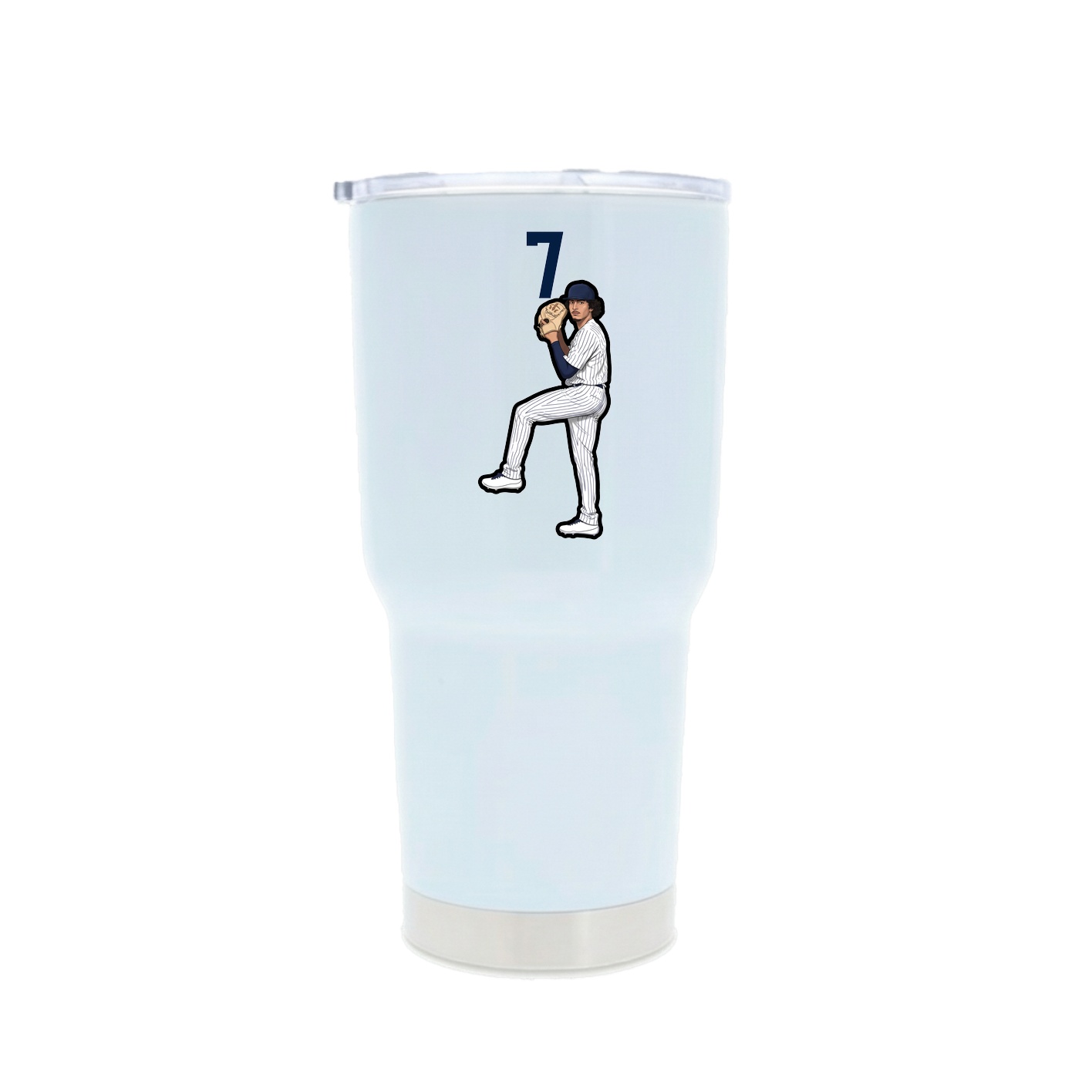 30oz Stainless Steel Tumbler — Number Top in White