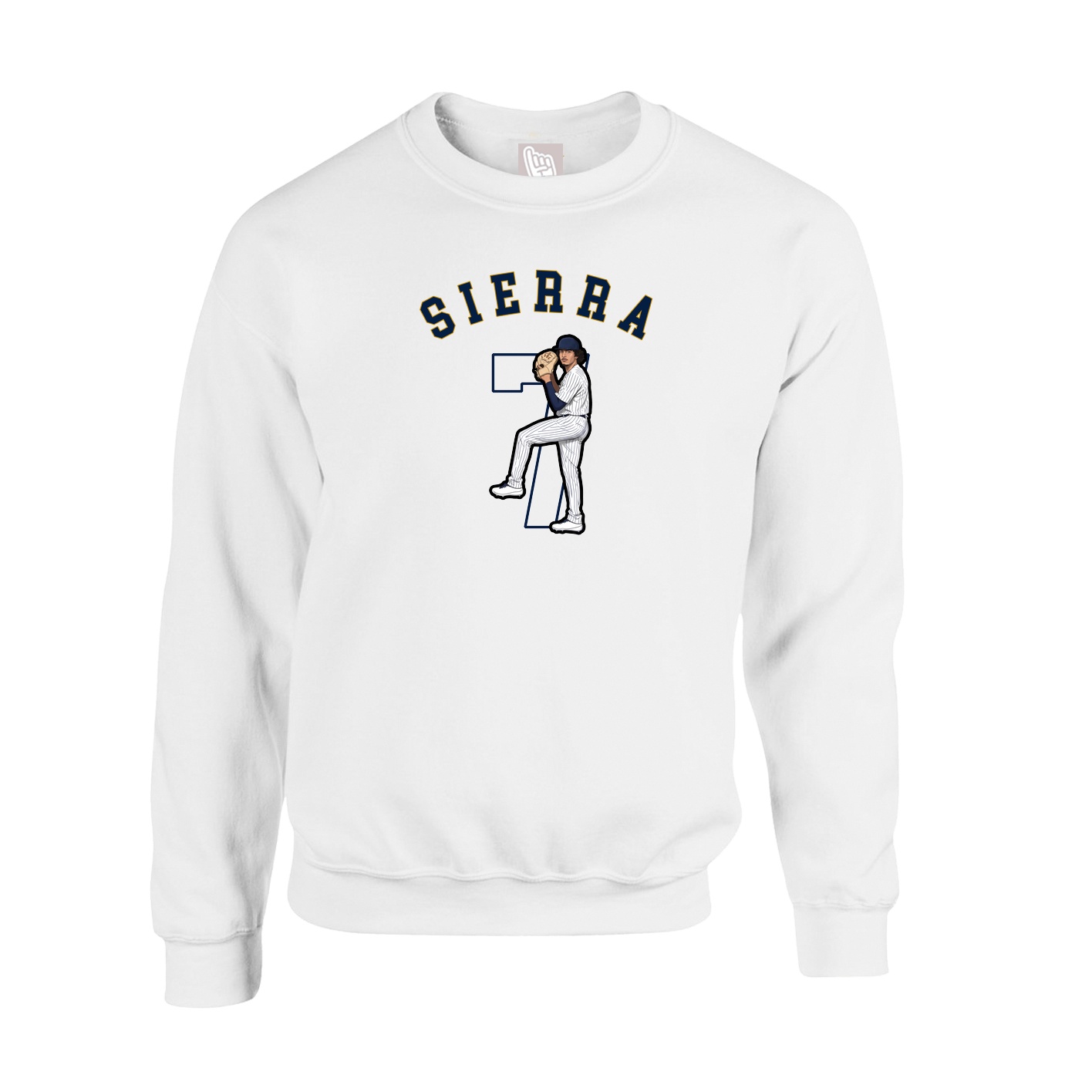 Fleece Crew — Shirsey Arch in White
