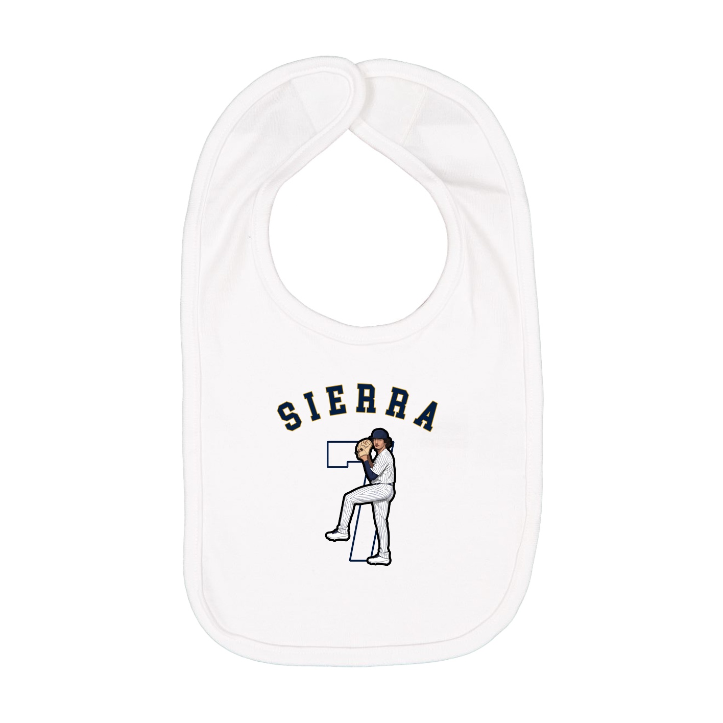 Infant Bib — Shirsey Arch in White