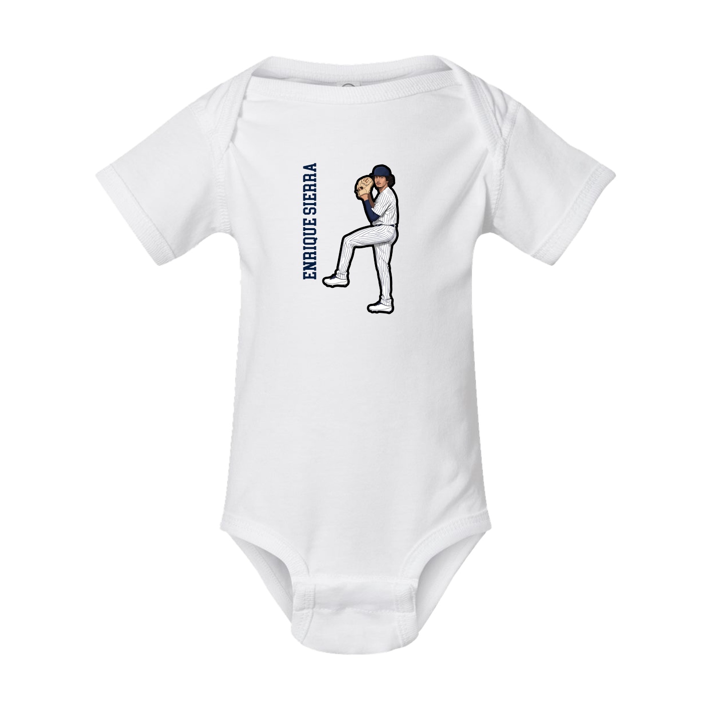 Baby Onesie — Name Vertical in White