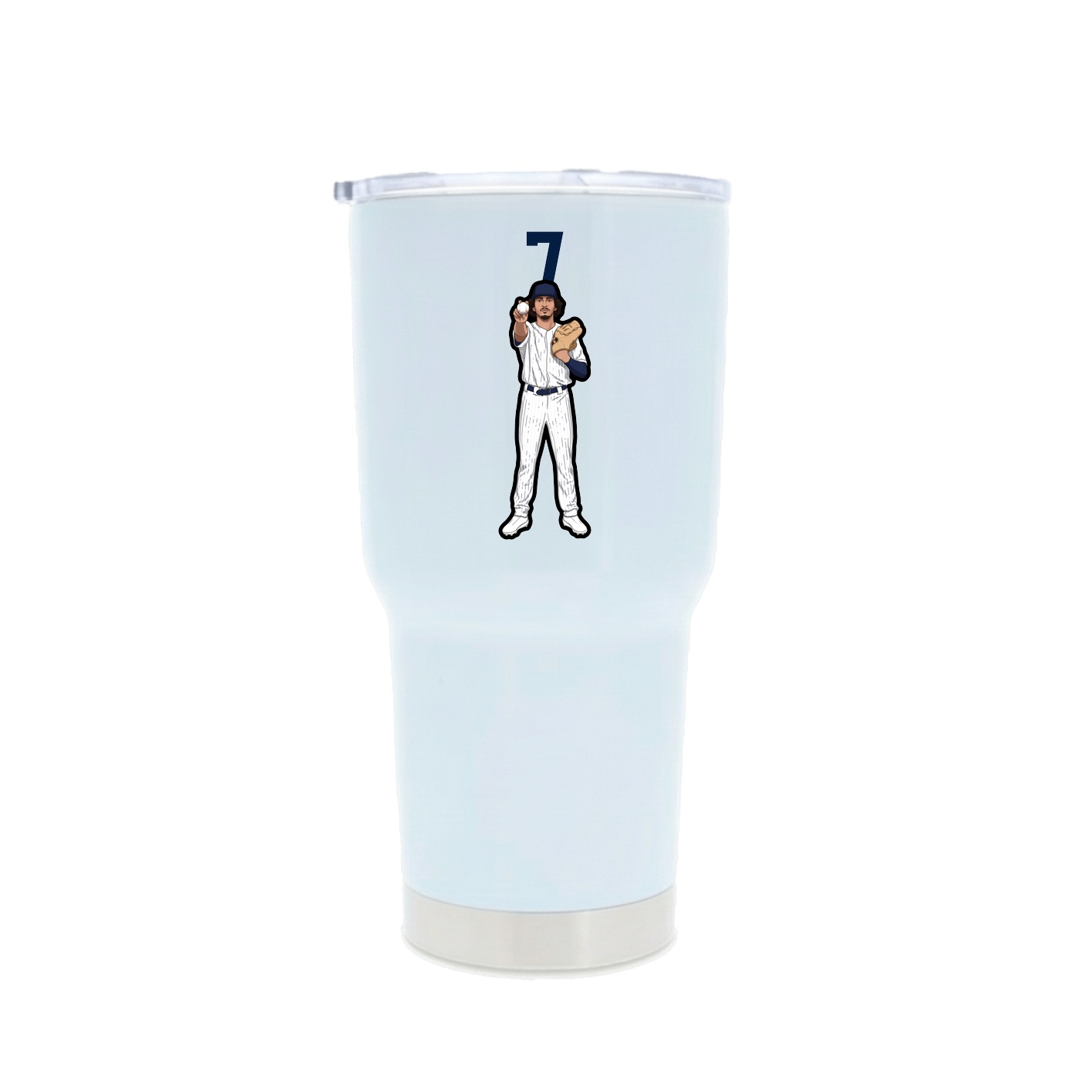 30oz Stainless Steel Tumbler — Number Top in White