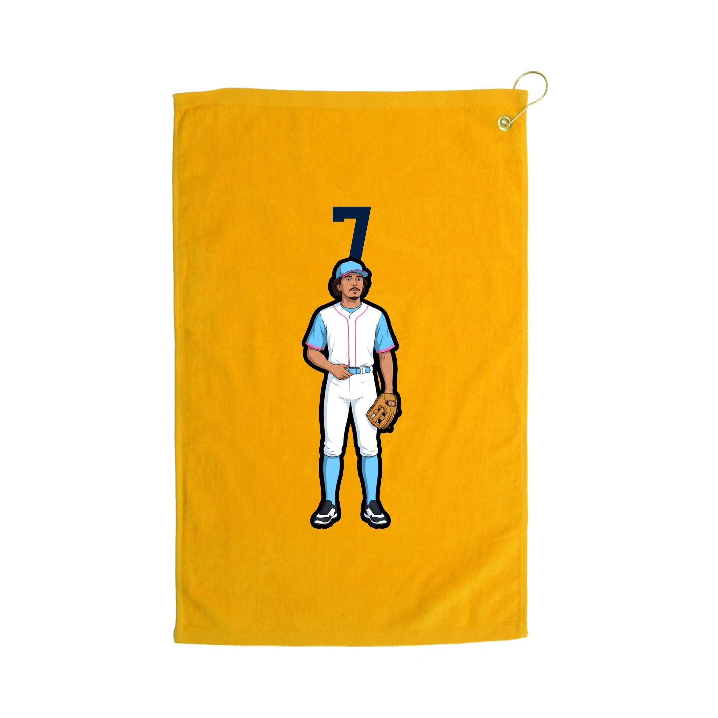 Golf Towel — Number Top in Gold