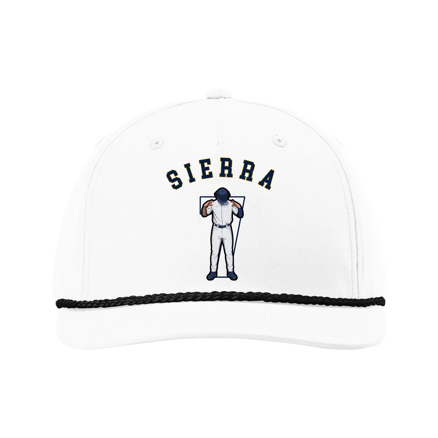 Five-Panel Classic Rope Cap — Shirsey Arch in White