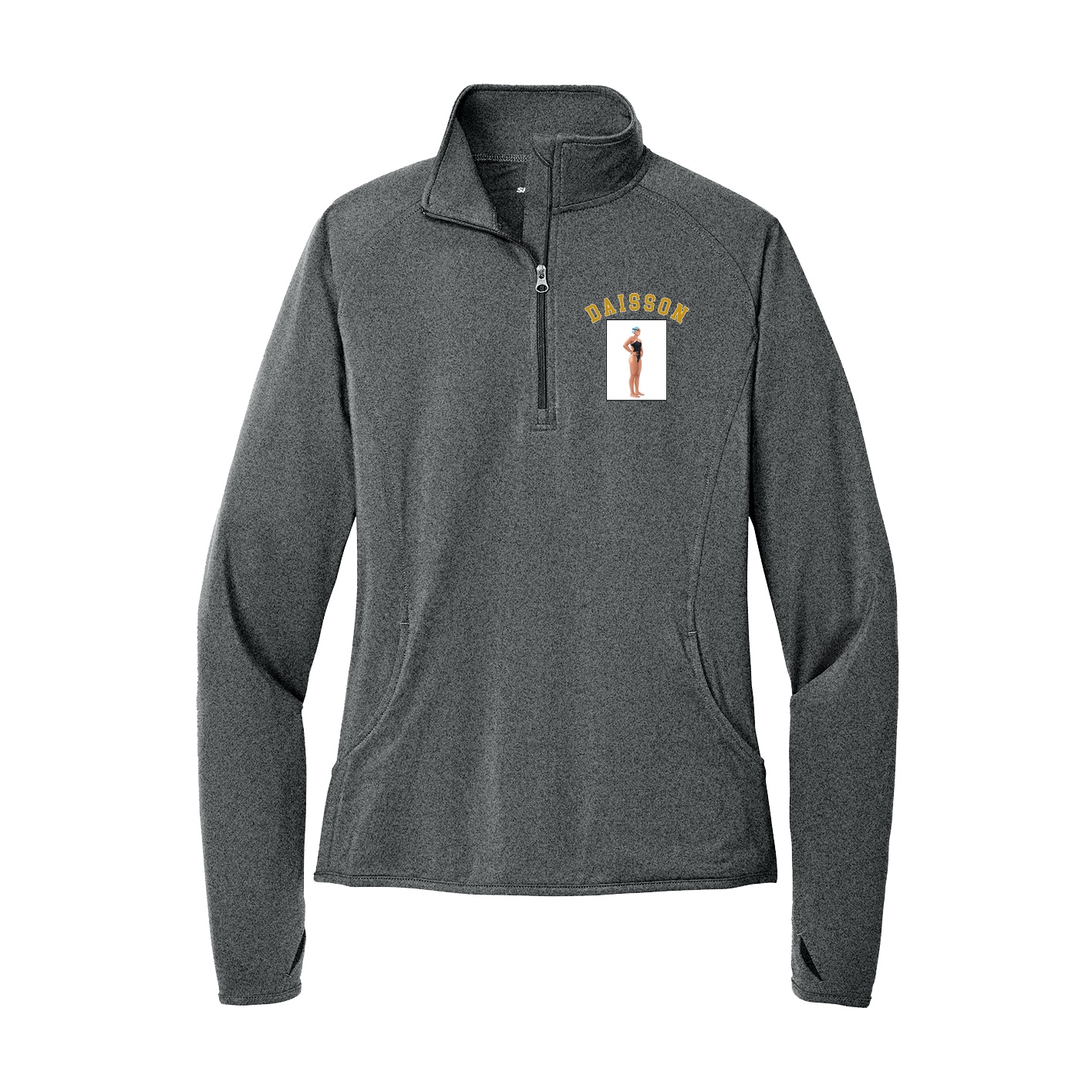 Women's Q-Zip Pullover — Shirsey Arch in Grey
