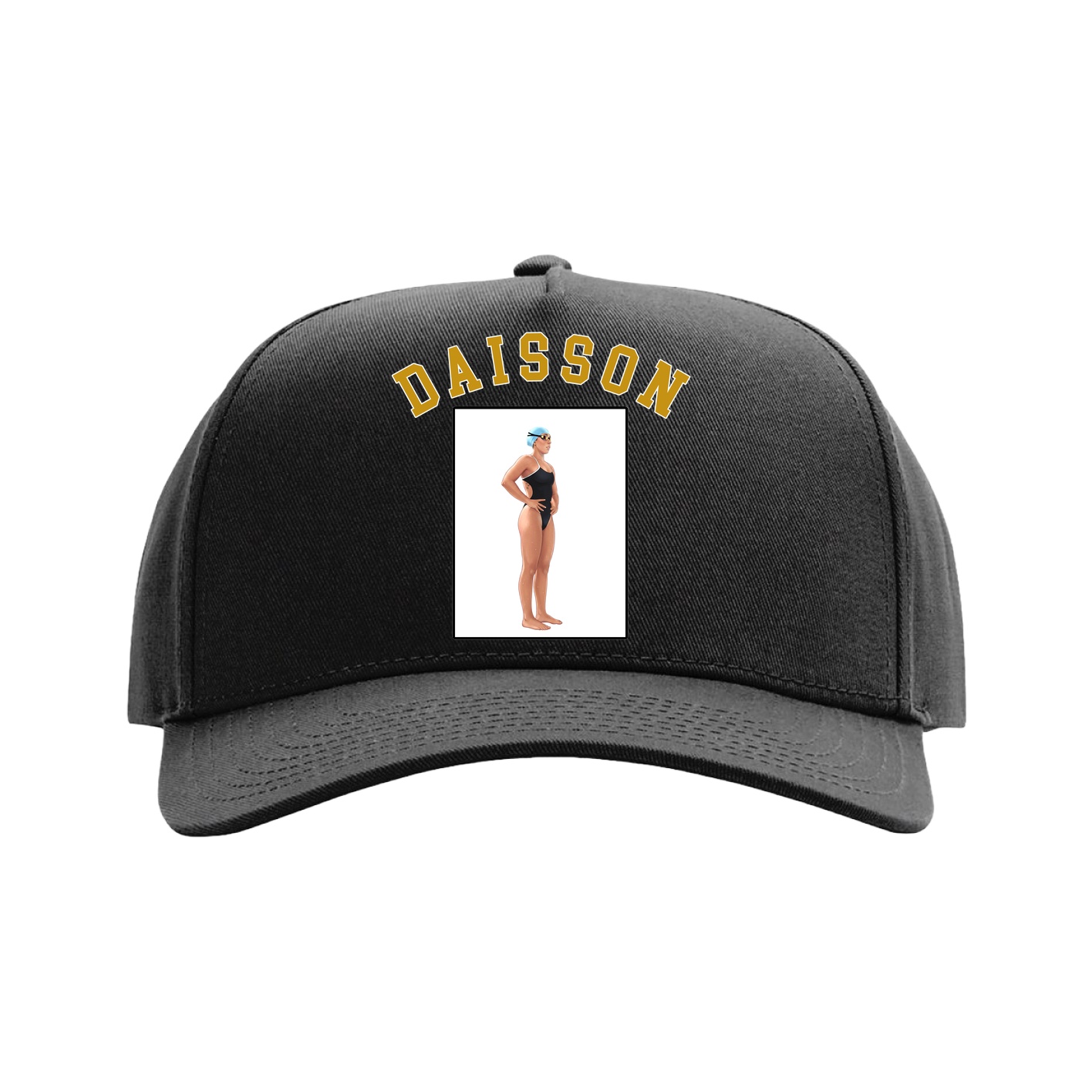 Full Fabric Five-Panel Champ Cap — Shirsey Arch in Black