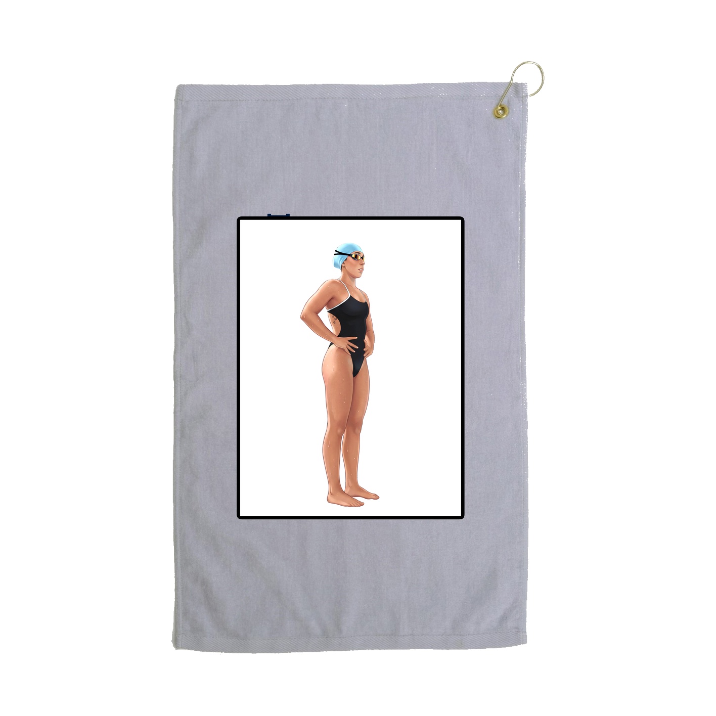 Golf Towel — Name Vertical in Grey