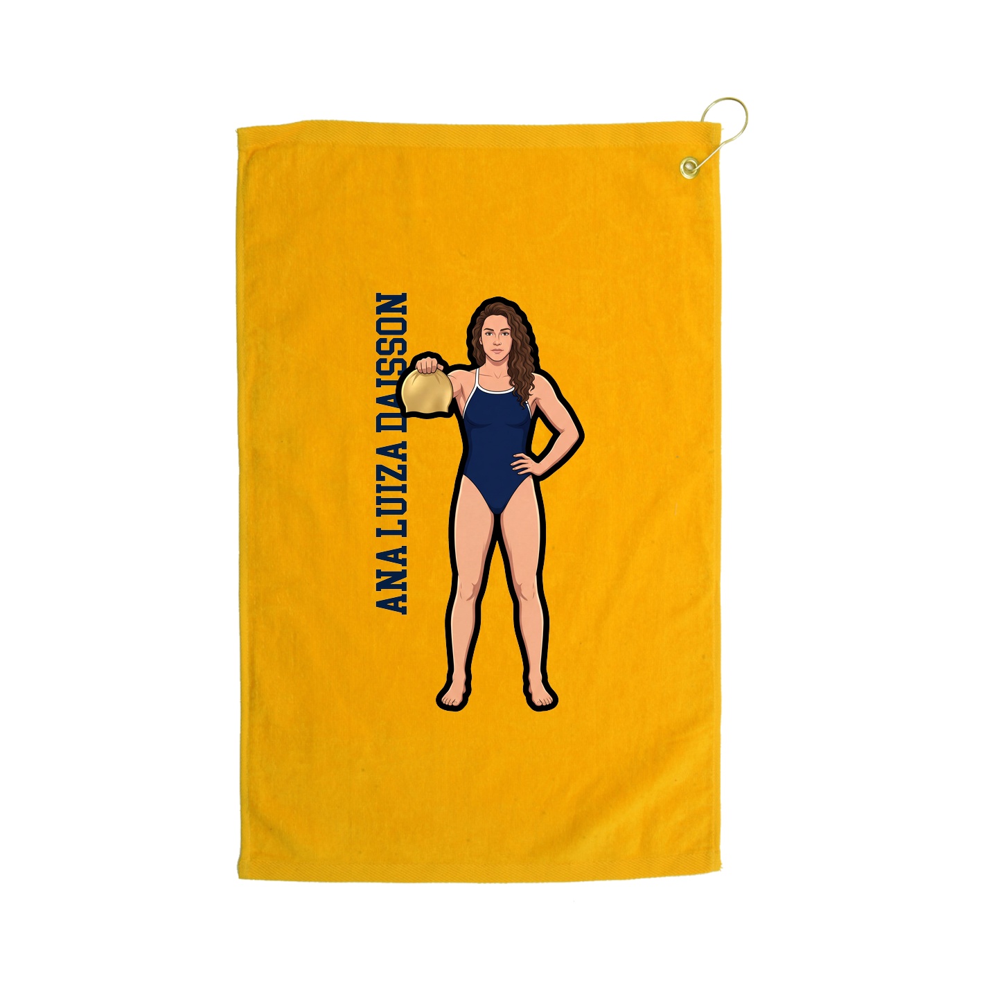 Golf Towel — Name Vertical in Gold