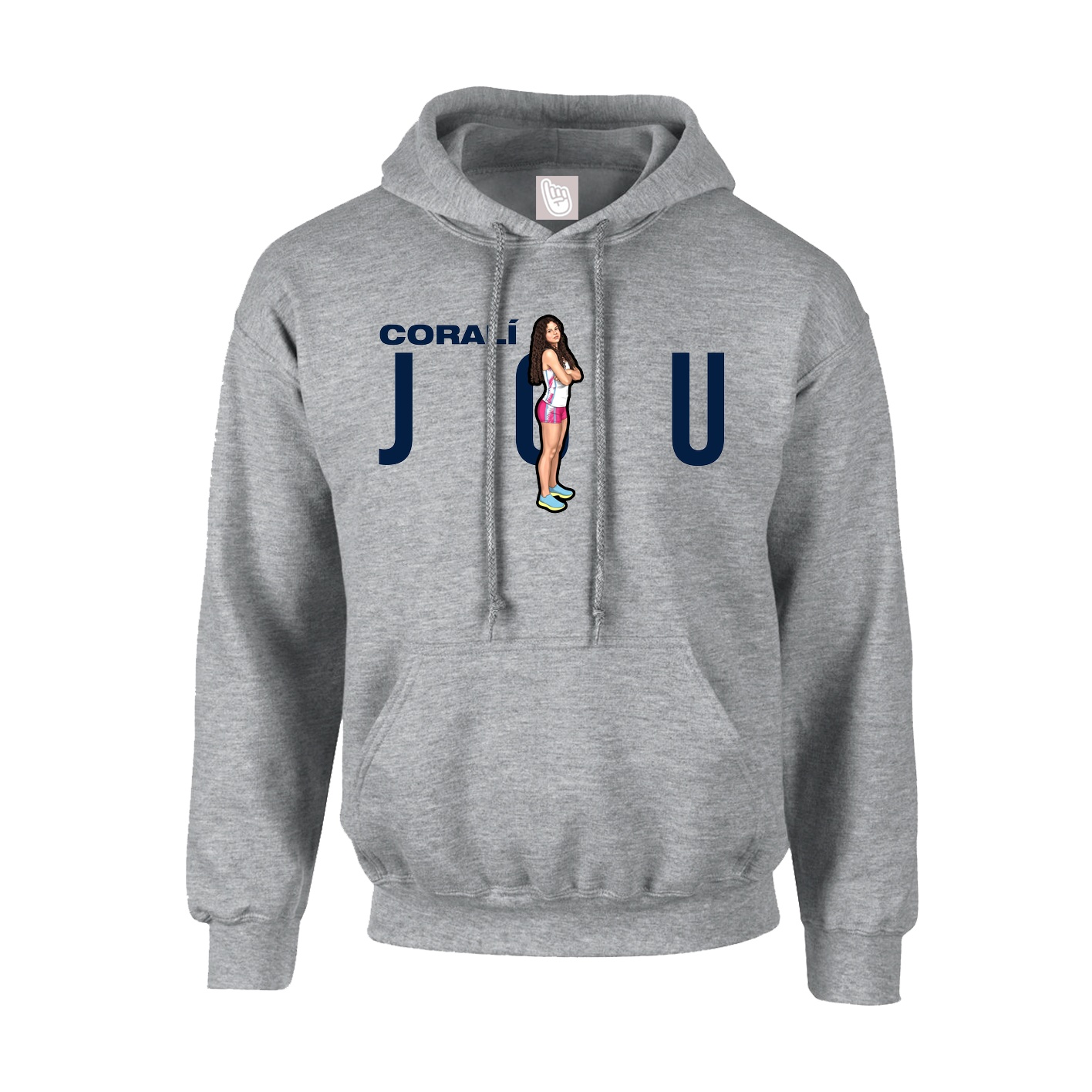 Youth Hoodie — Player Name in Grey