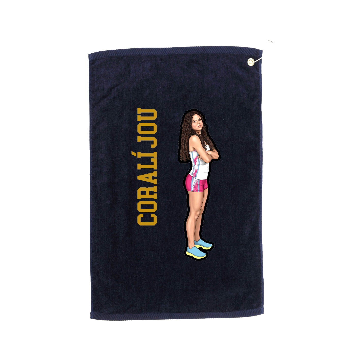 Golf Towel — Name Vertical in Navy