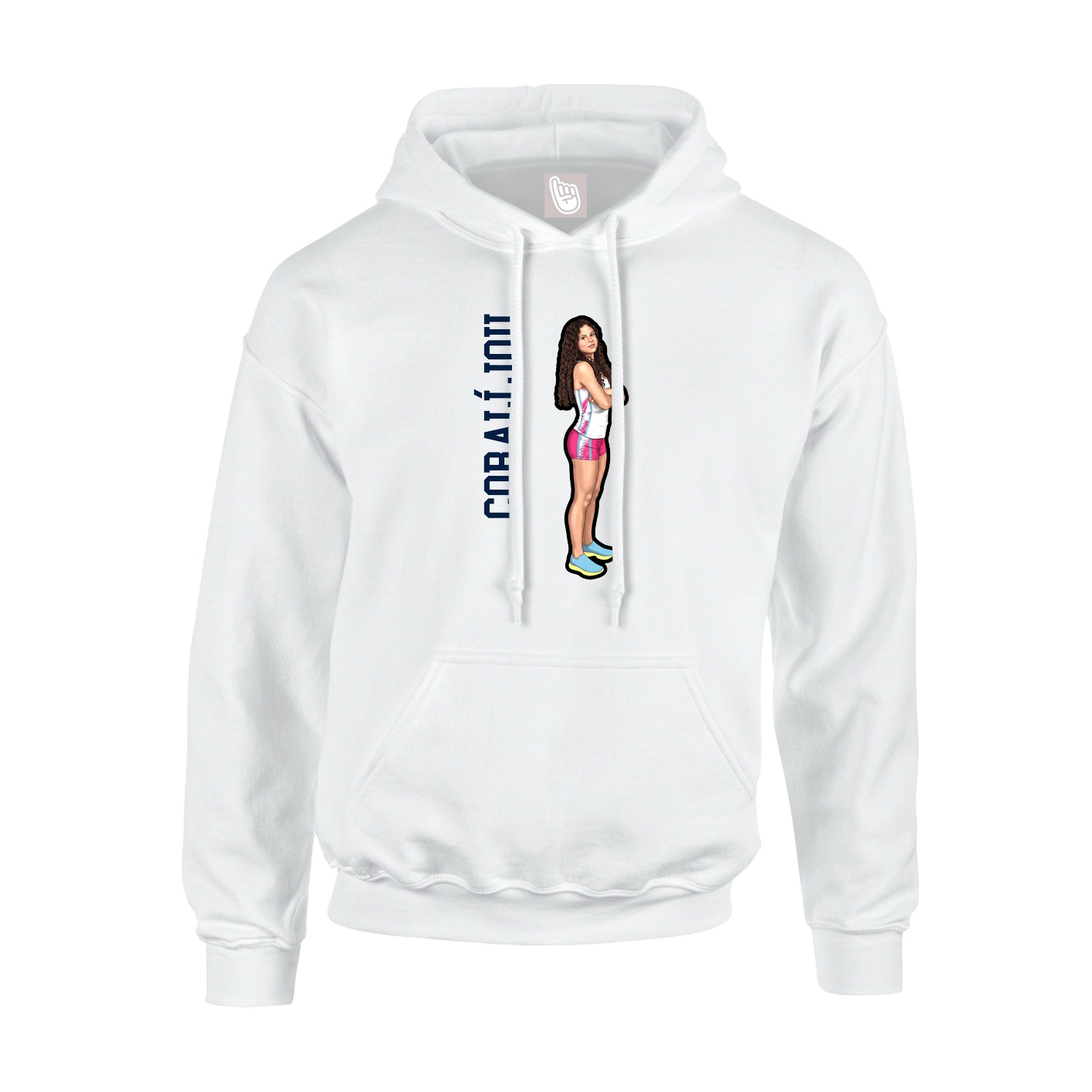 Hoodie — Name Vertical in White