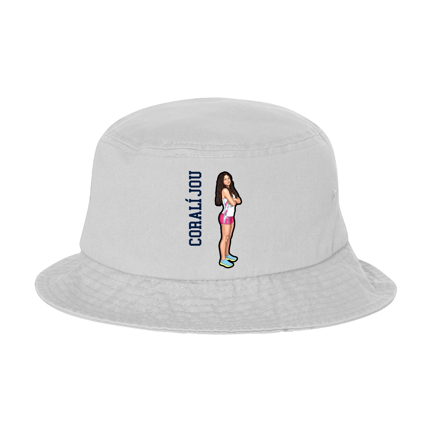 Bucket Cap — Name Vertical in White