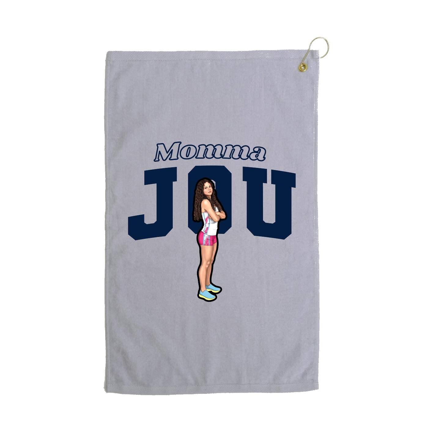 Golf Towel — Mothers Day Block in Grey