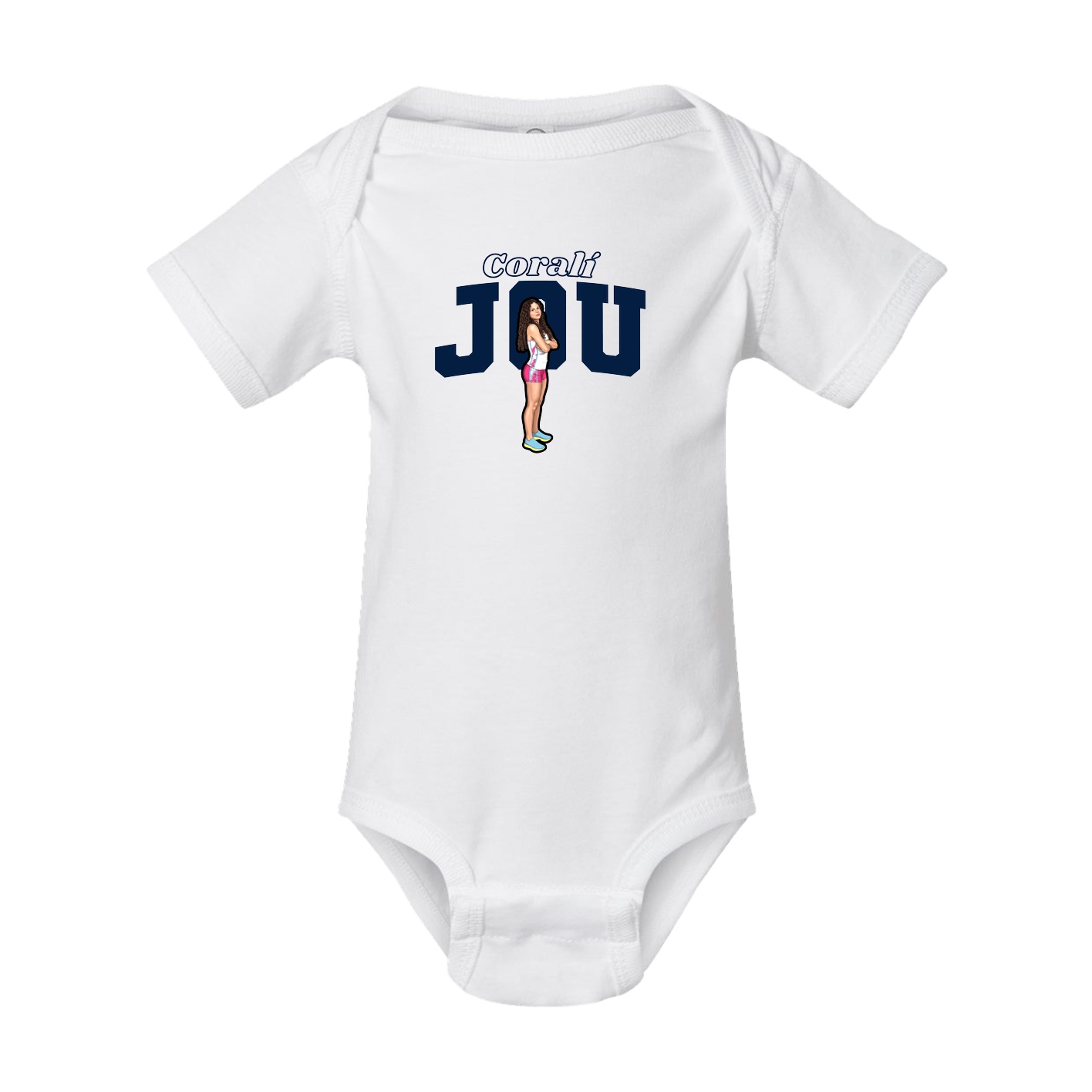 Baby Onesie — Name Arch in White