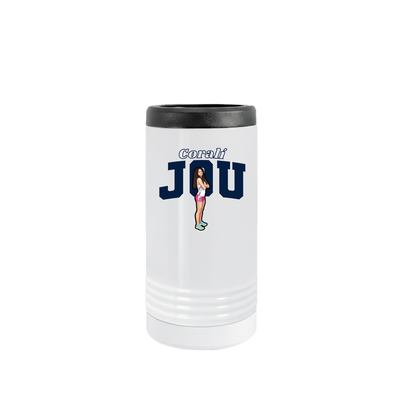 Slim Beverage Holder — Name Arch in White