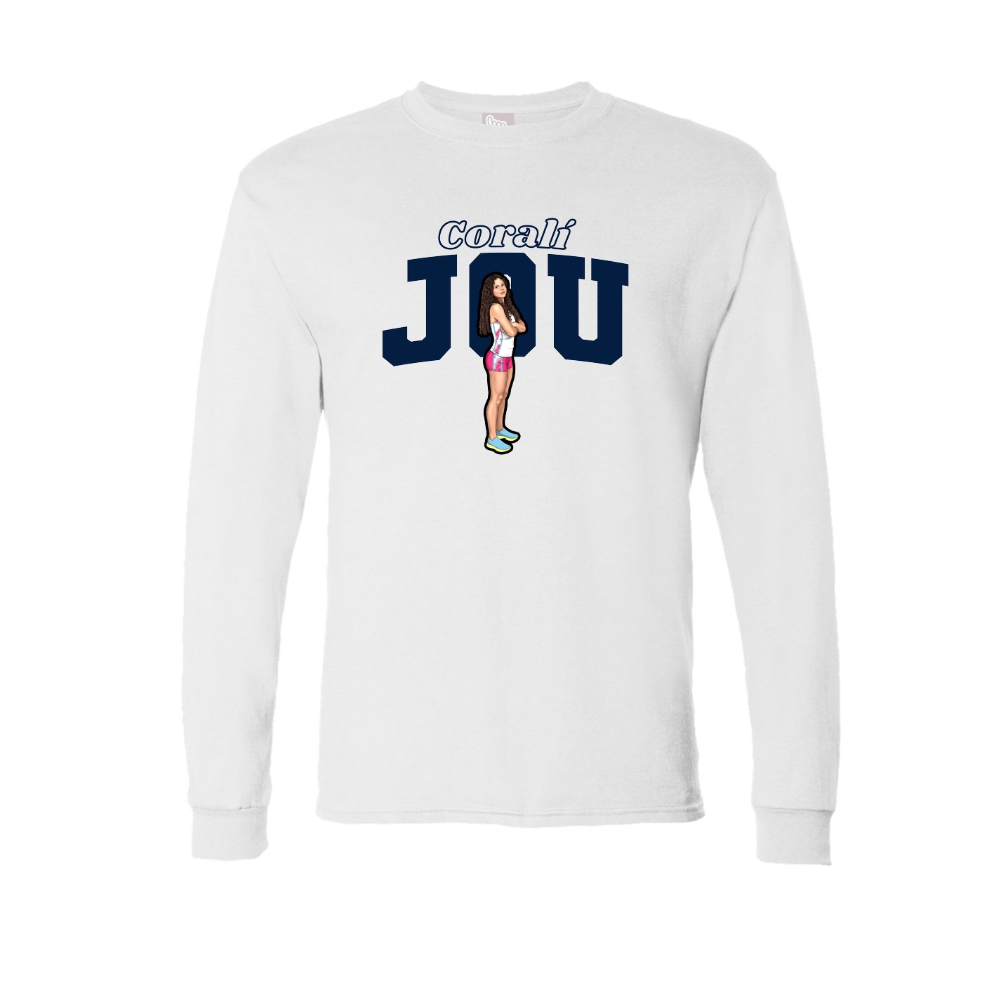 Long Sleeve Tee — Name Arch in White