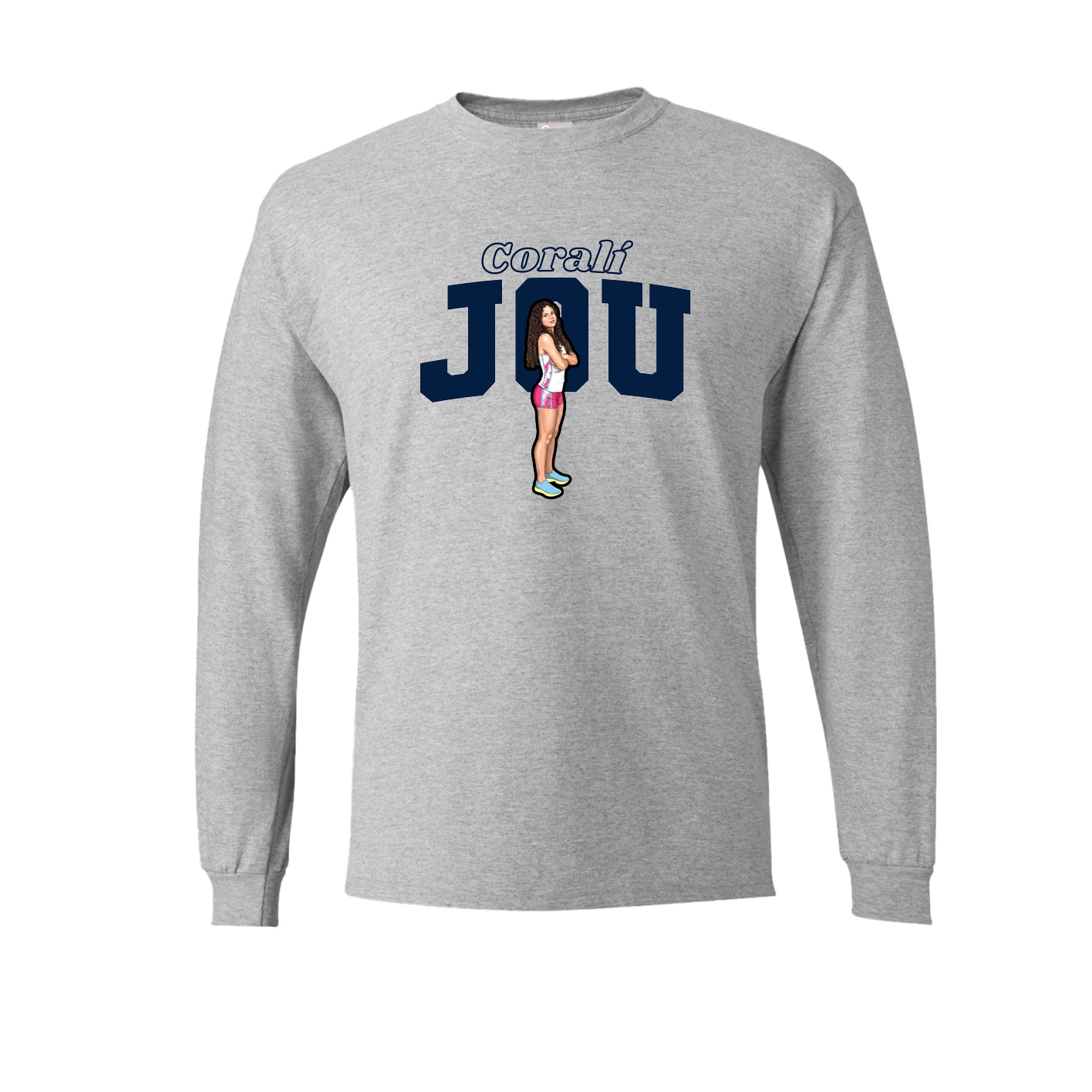 Long Sleeve Tee — Name Arch in Grey