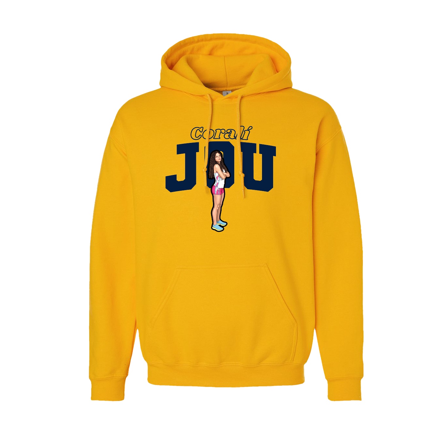 Youth Hoodie — Name Arch in Gold