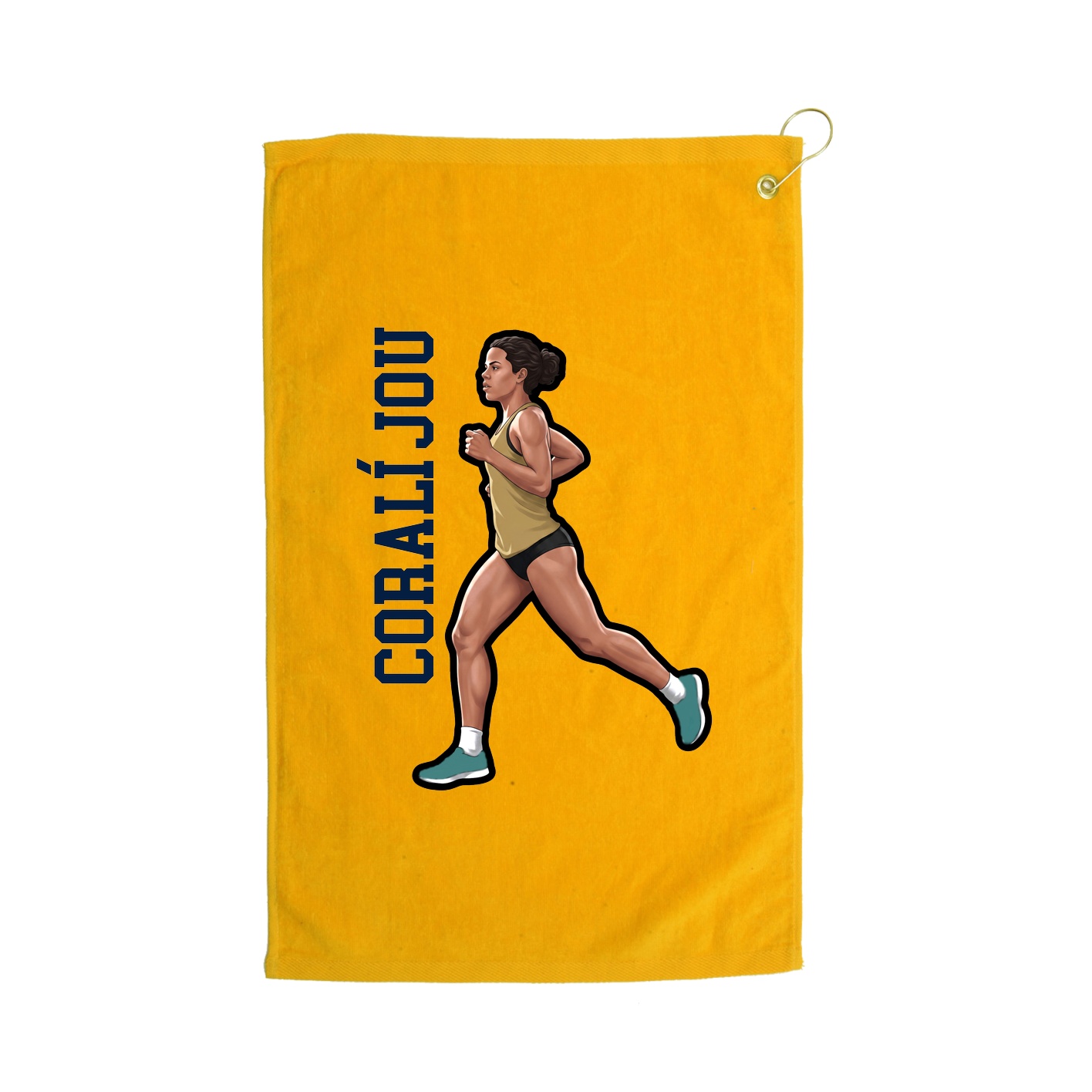 Golf Towel — Name Vertical in Gold