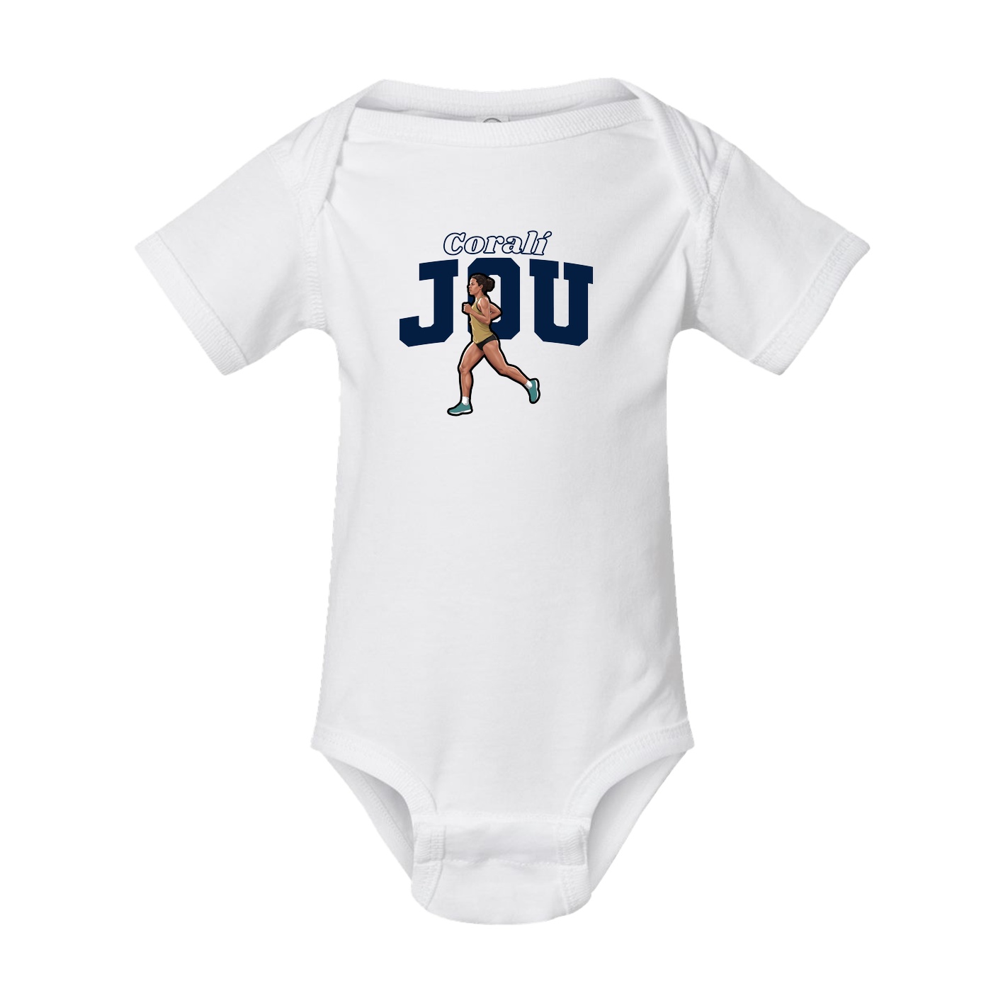 Baby Onesie — Name Arch in White