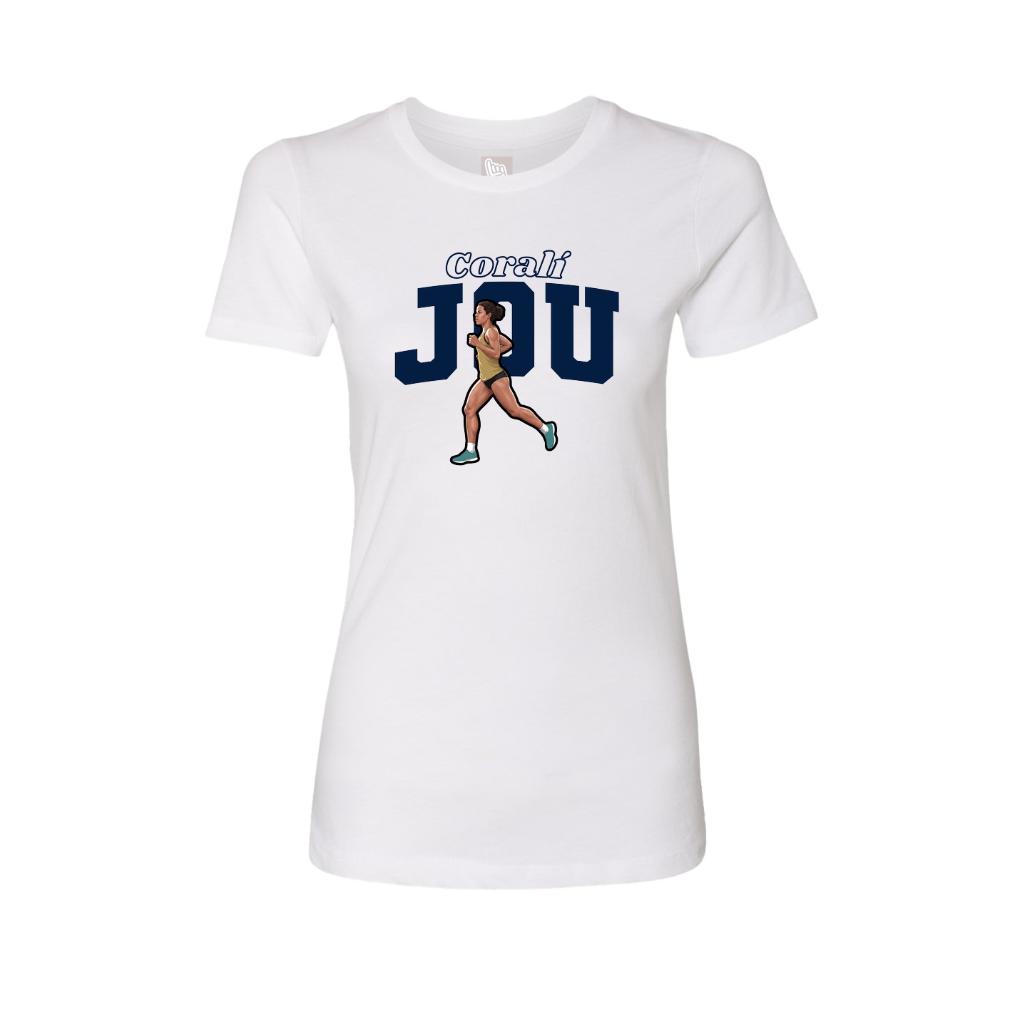 Fitted Women's Tee — Name Arch in White
