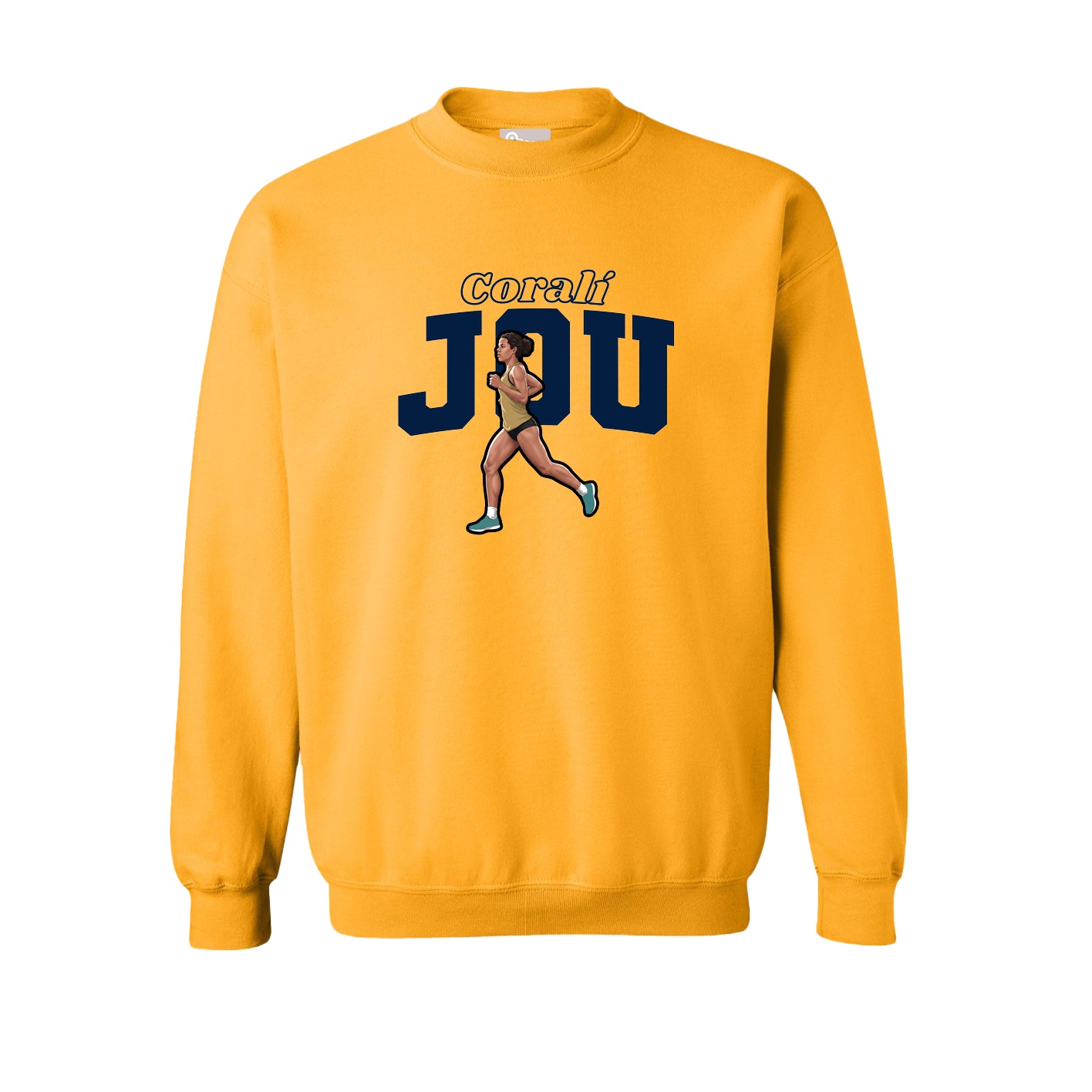 Fleece Crew — Name Arch in Gold