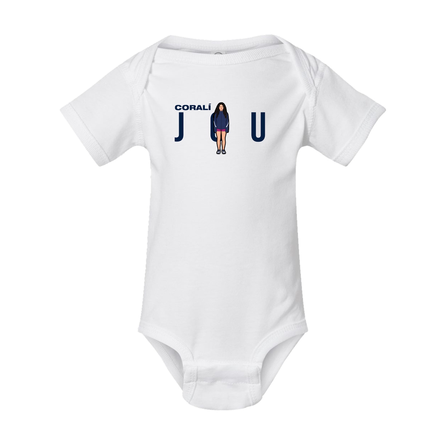 Baby Onesie — Player Name in White