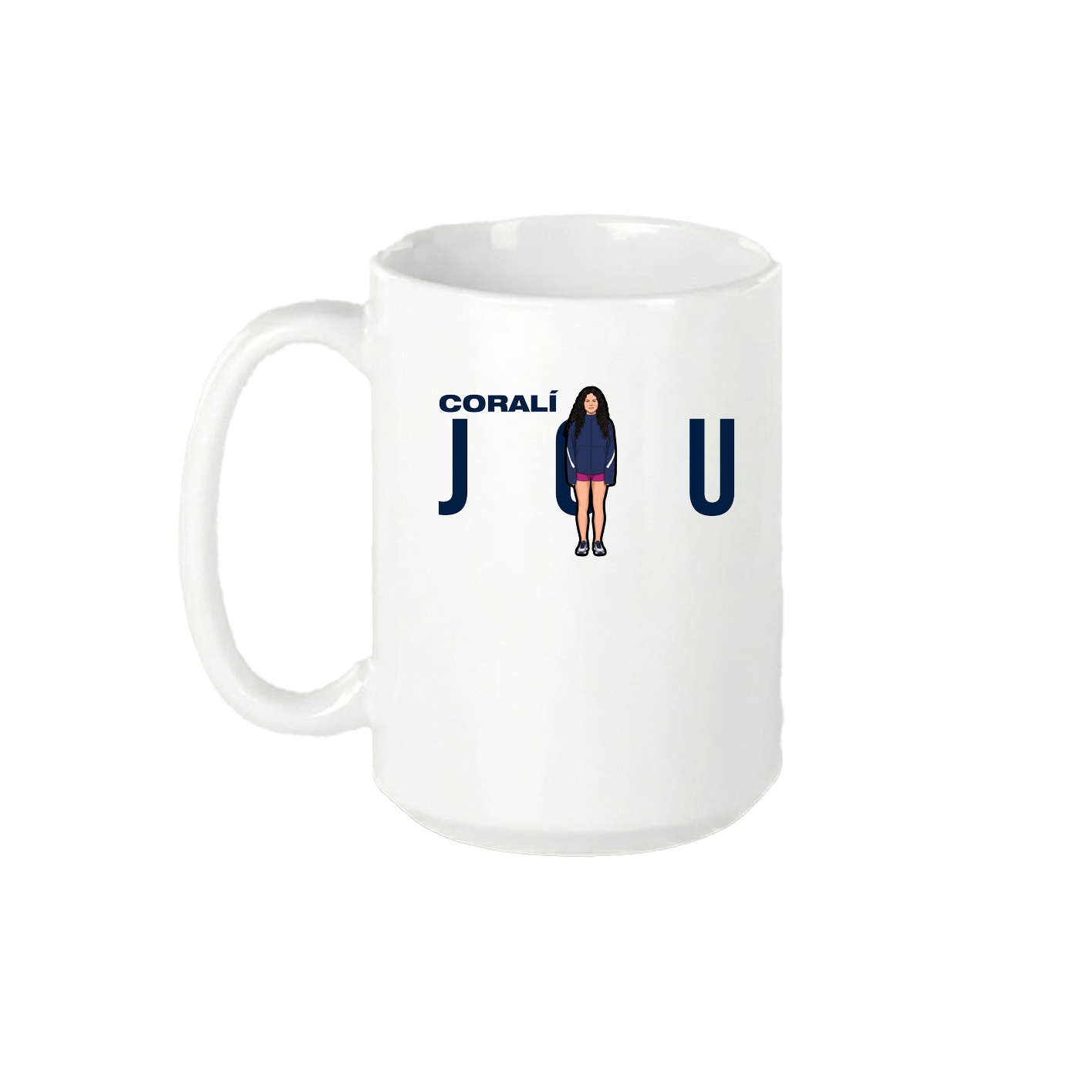 15oz Coffee Mug — Player Name in White