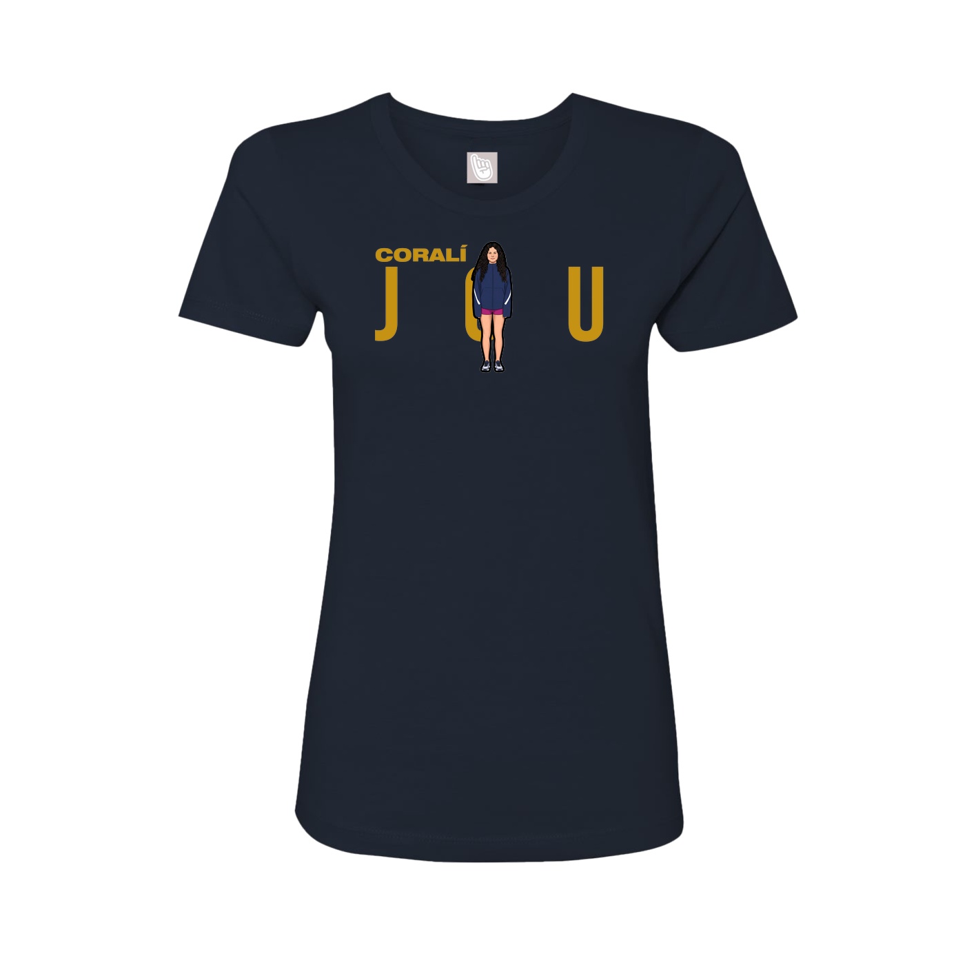 Fitted Women's Tee — Player Name in Navy