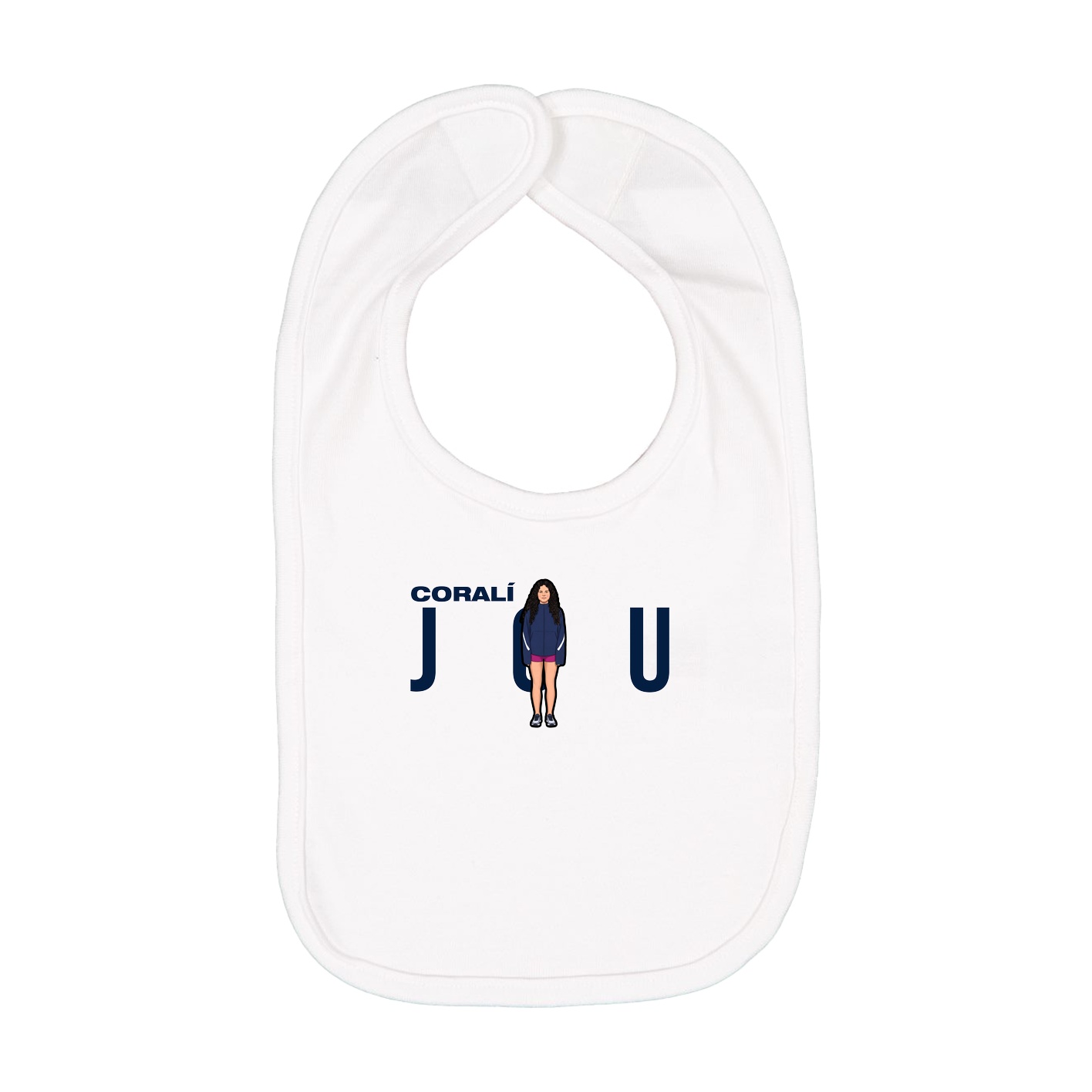 Infant Bib — Player Name in White