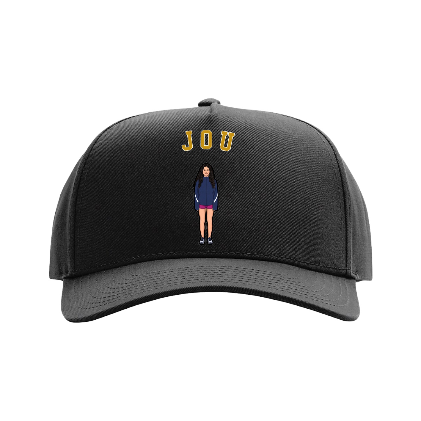Full Fabric Five-Panel Champ Cap — Shirsey Arch in Black