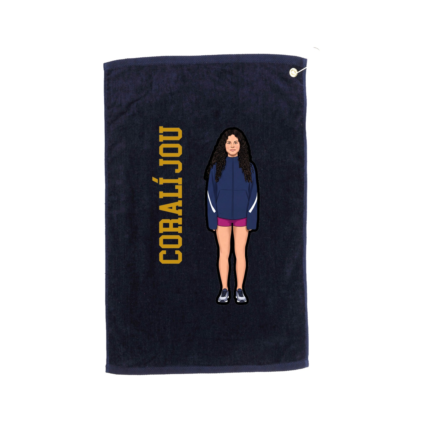 Golf Towel — Name Vertical in Navy