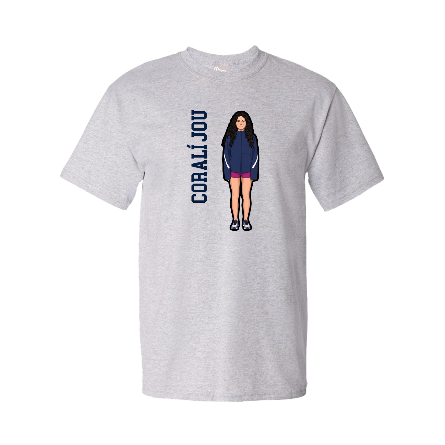 Tee — Name Vertical in Grey