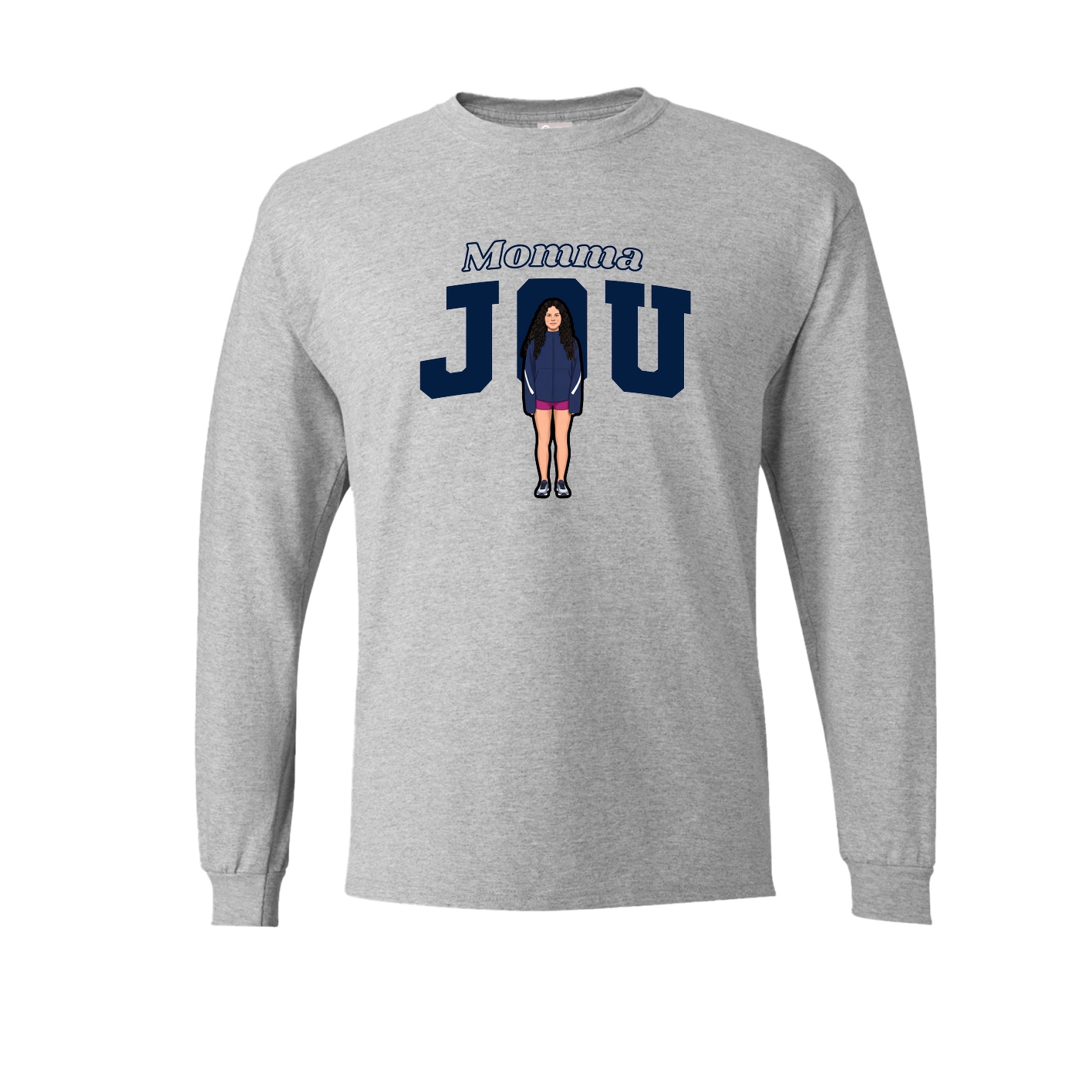 Long Sleeve Tee — Mothers Day Block in Grey