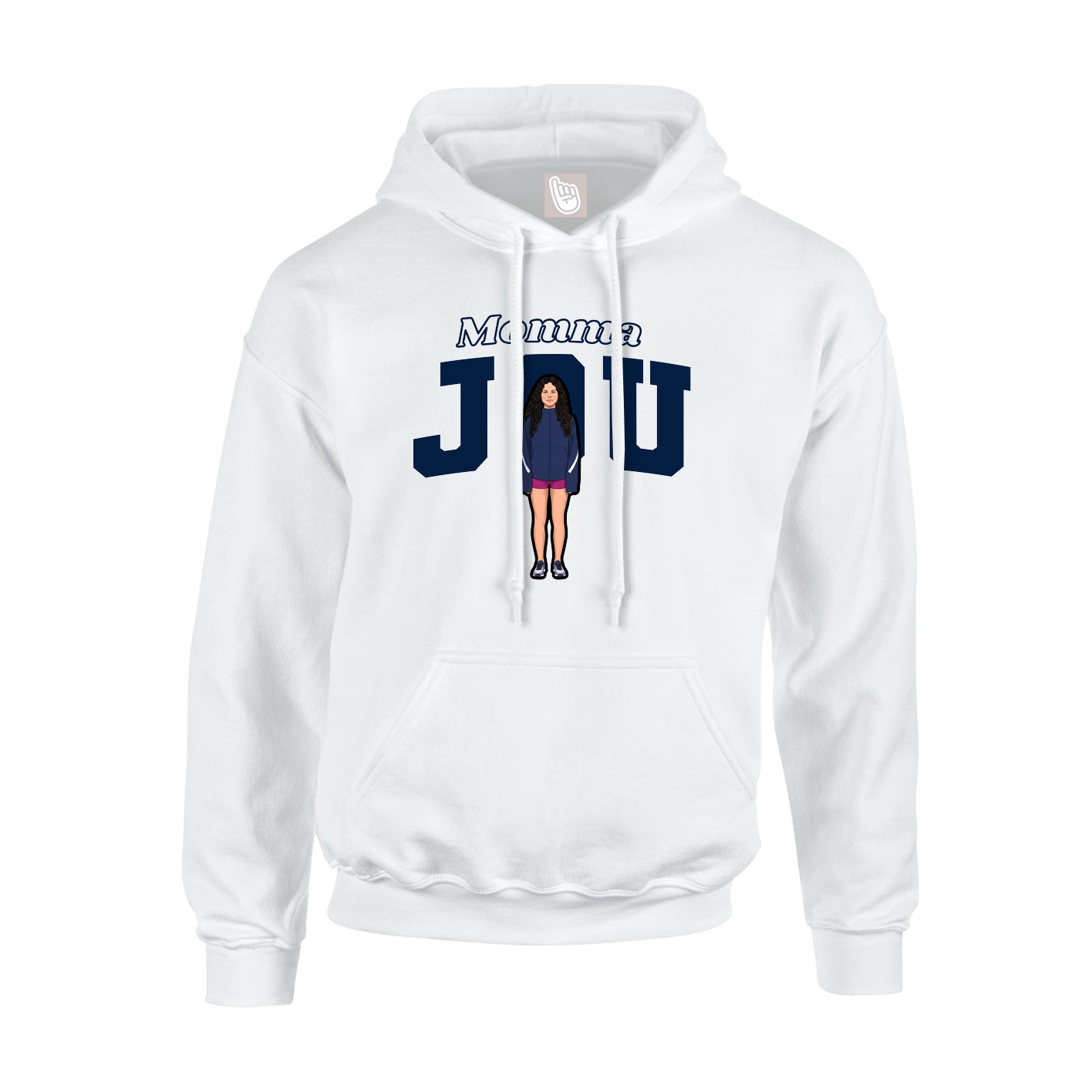 Youth Hoodie — Mothers Day Block in White