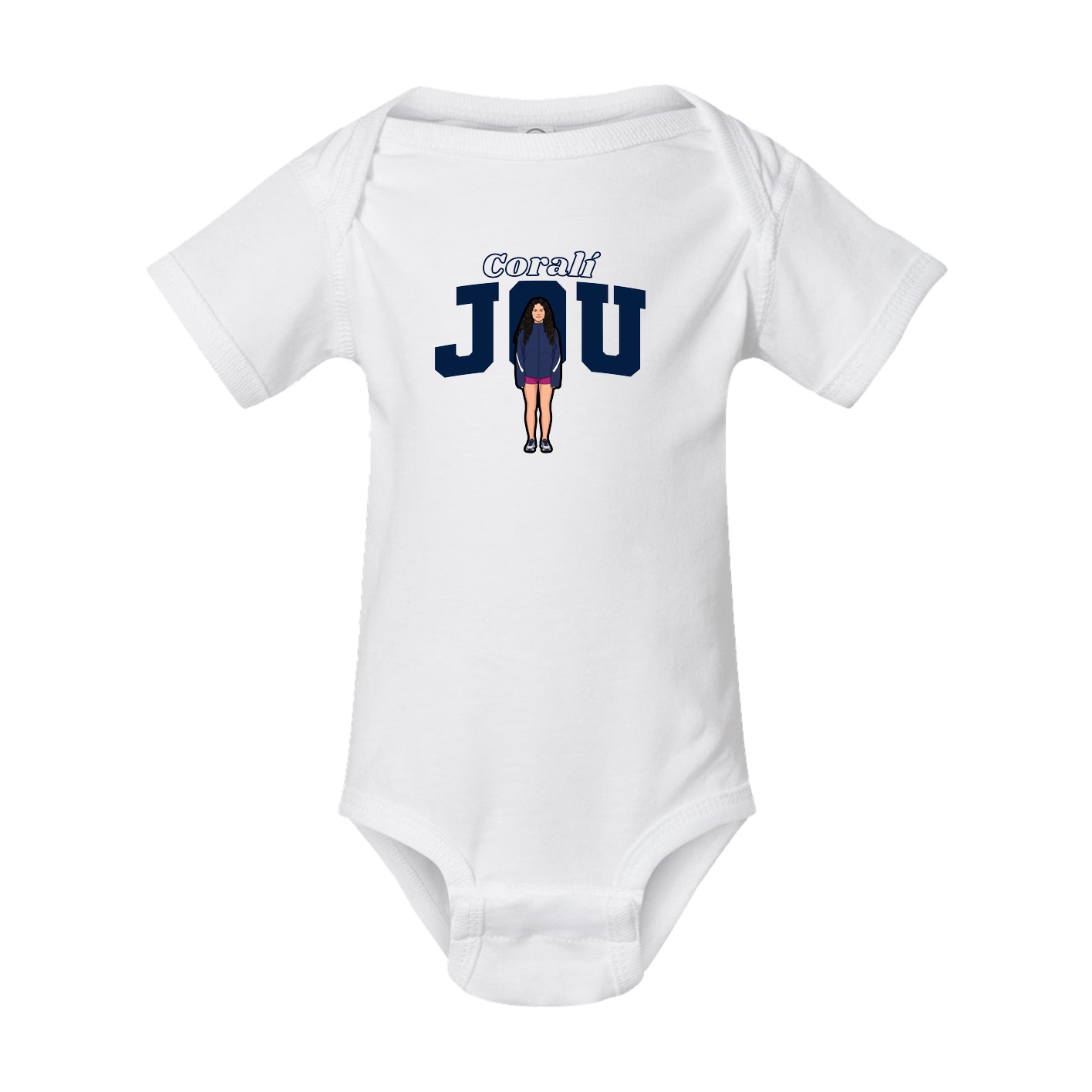 Baby Onesie — Name Arch in White