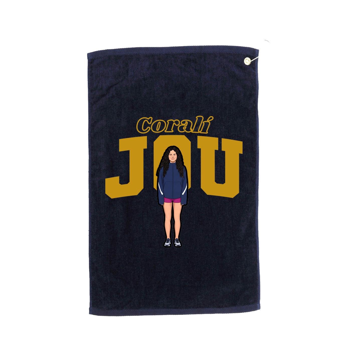 Golf Towel — Name Arch in Navy