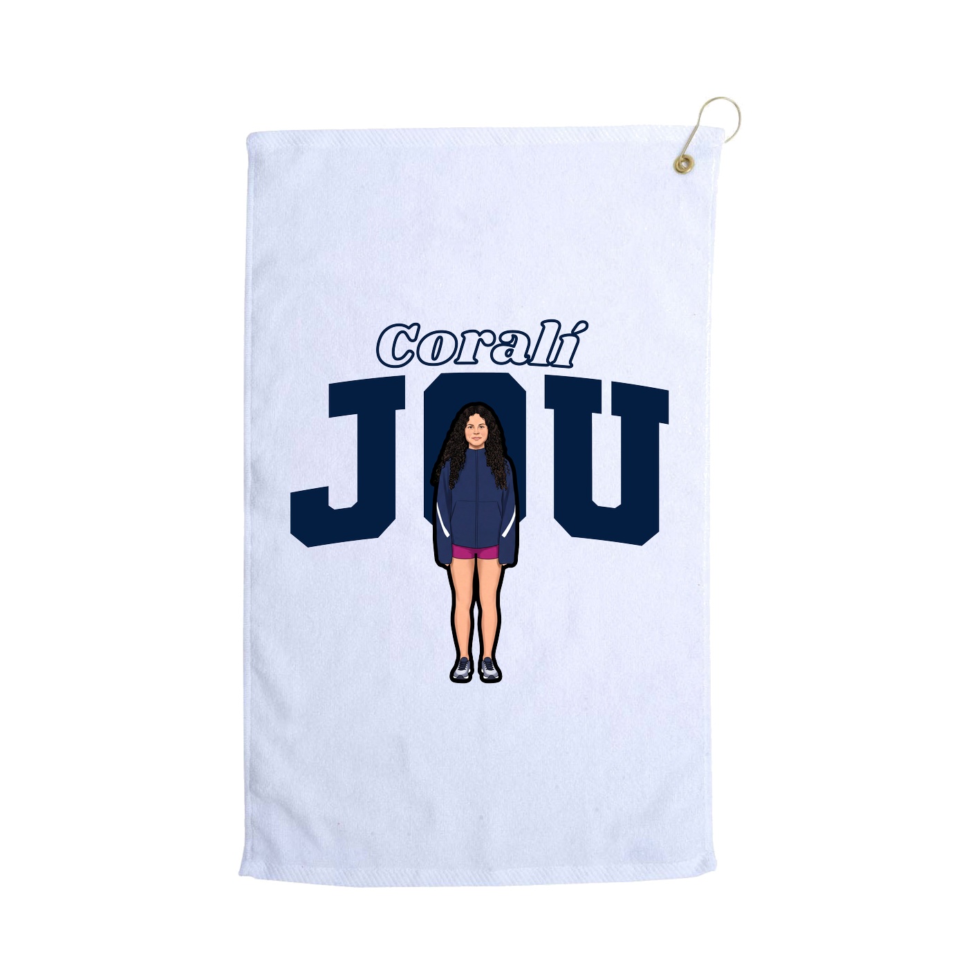 Golf Towel — Name Arch in White