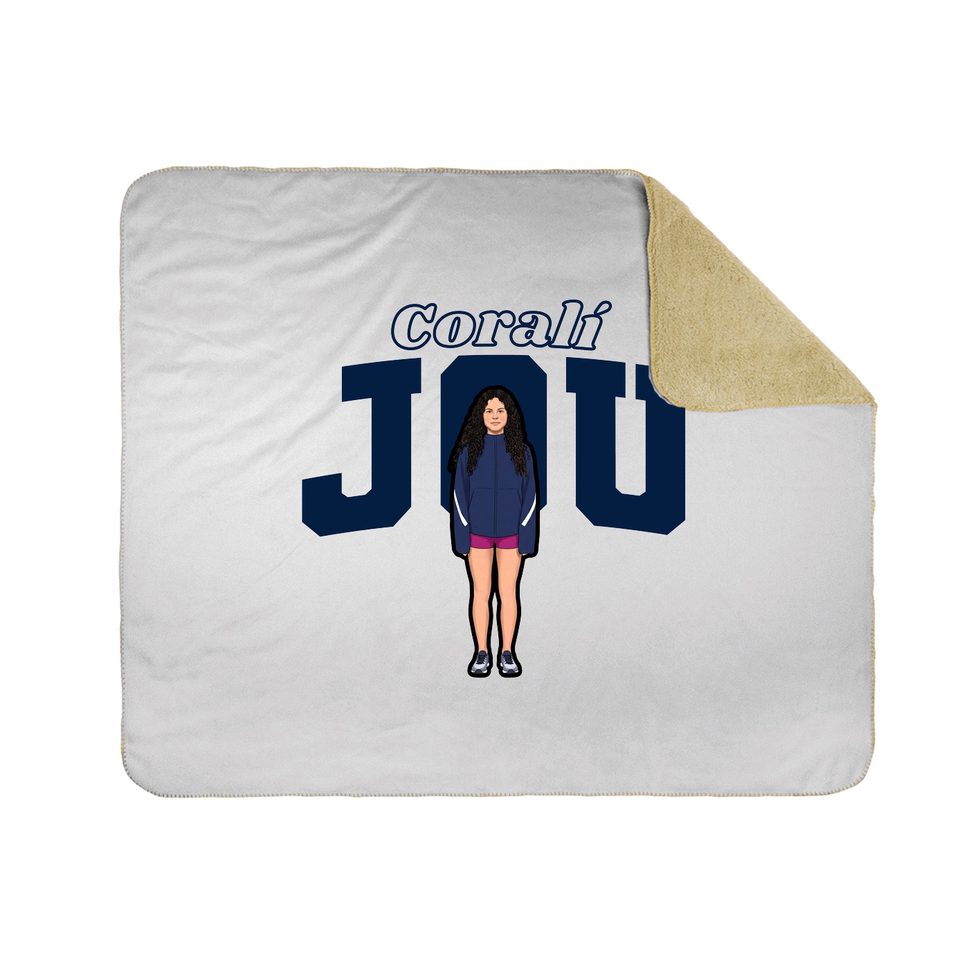 Throw Blanket — Name Arch in White