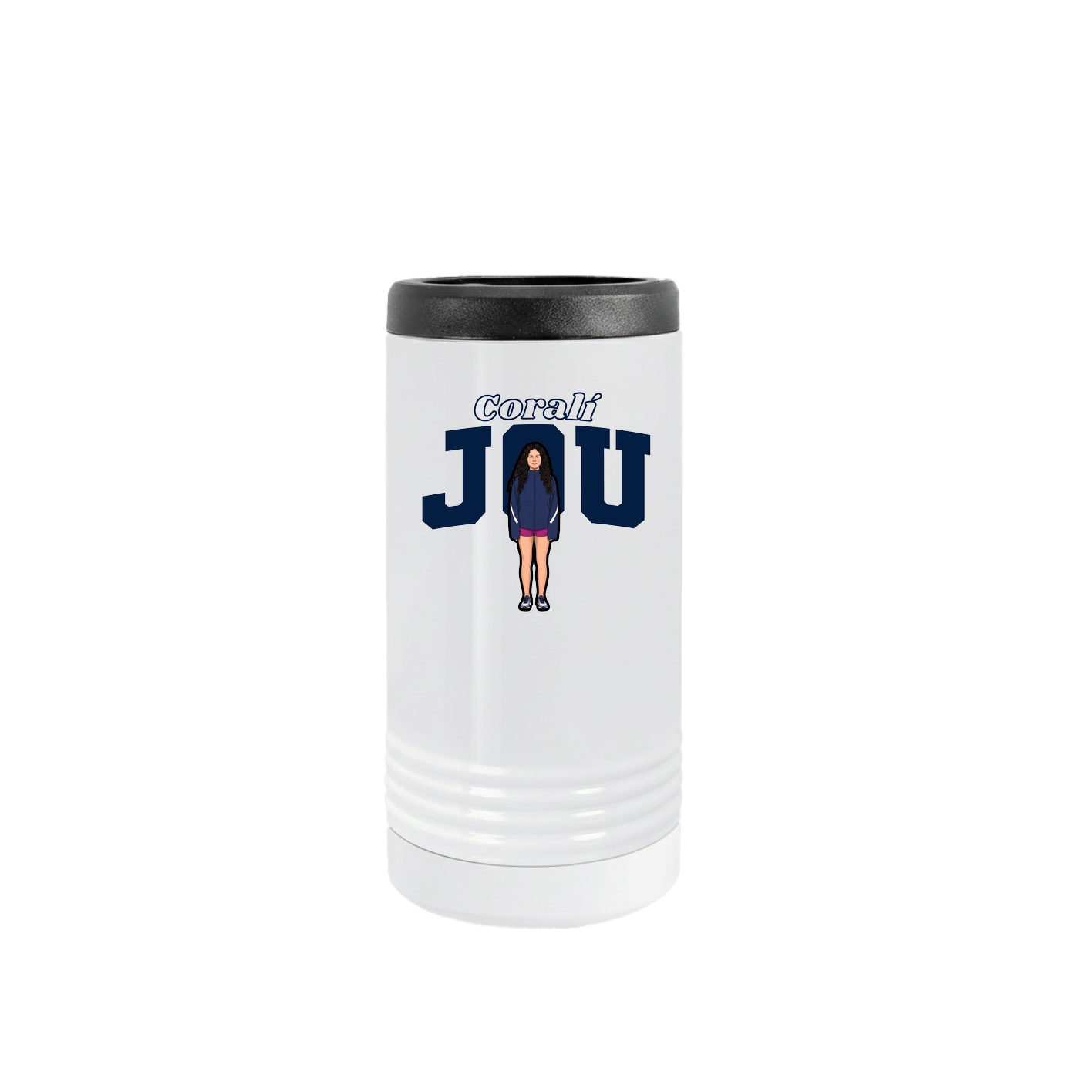 Slim Beverage Holder — Name Arch in White