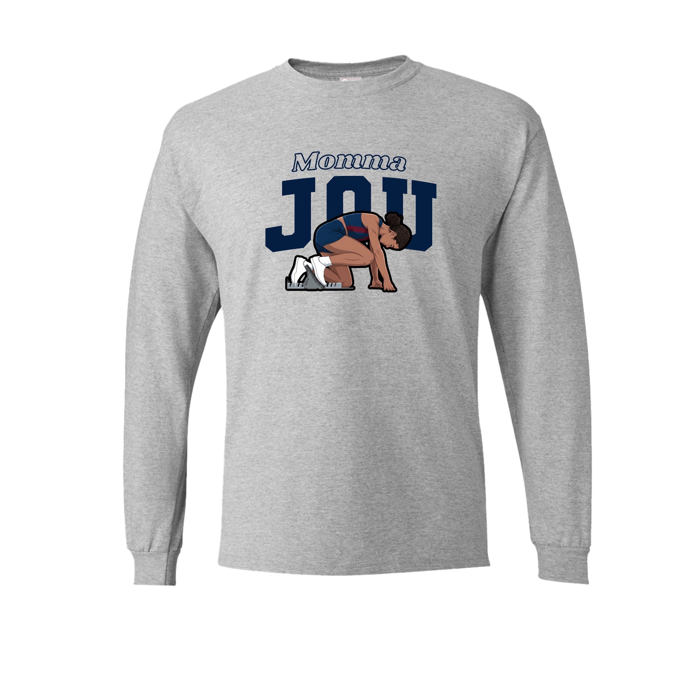 Long Sleeve Tee — Mothers Day Block in Grey