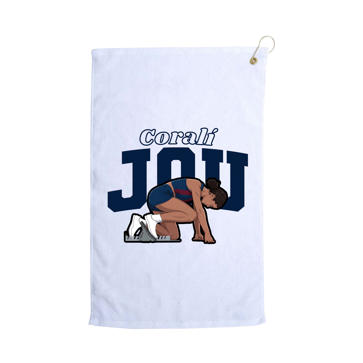 Golf Towel — Name Arch in White