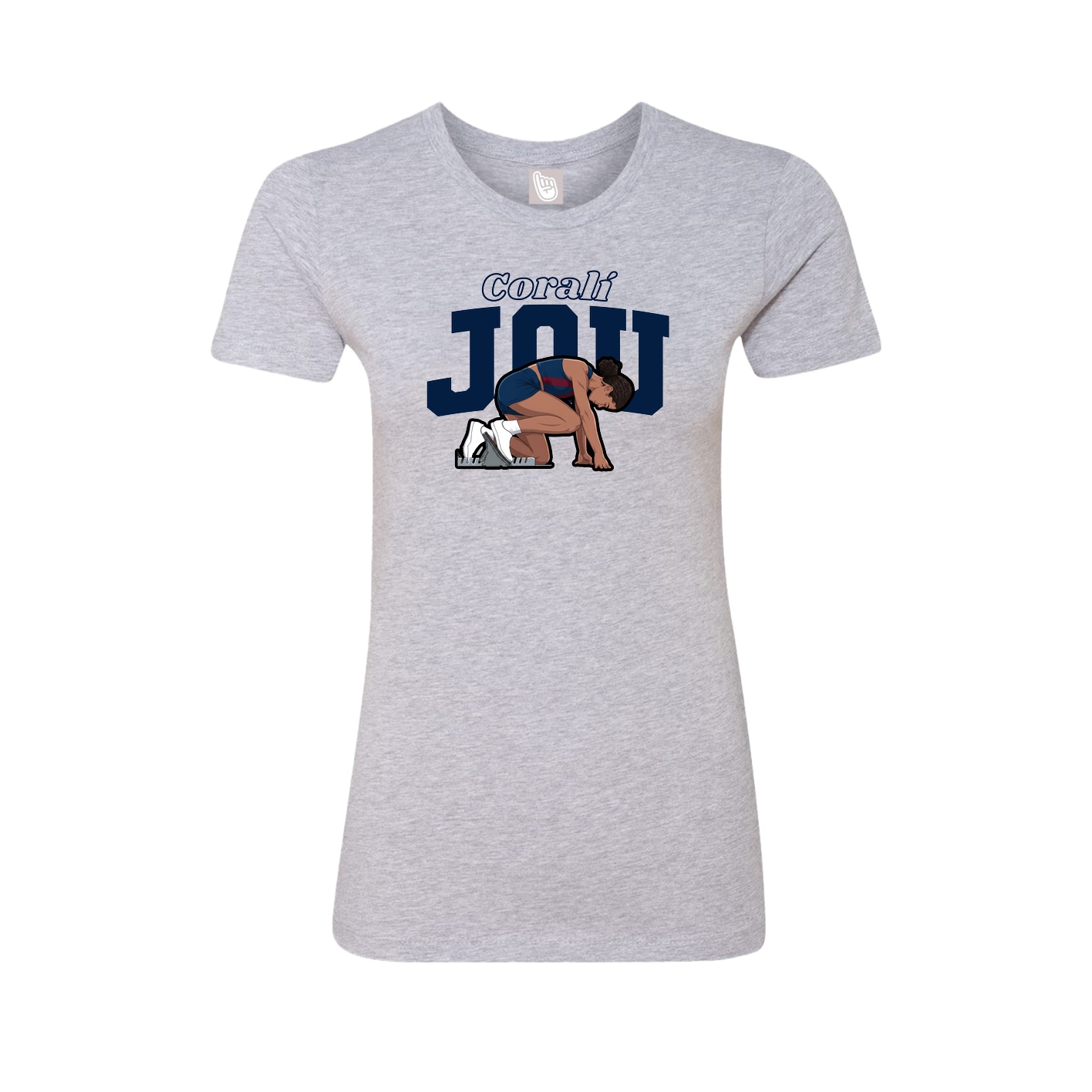 Fitted Women's Tee — Name Arch in Grey