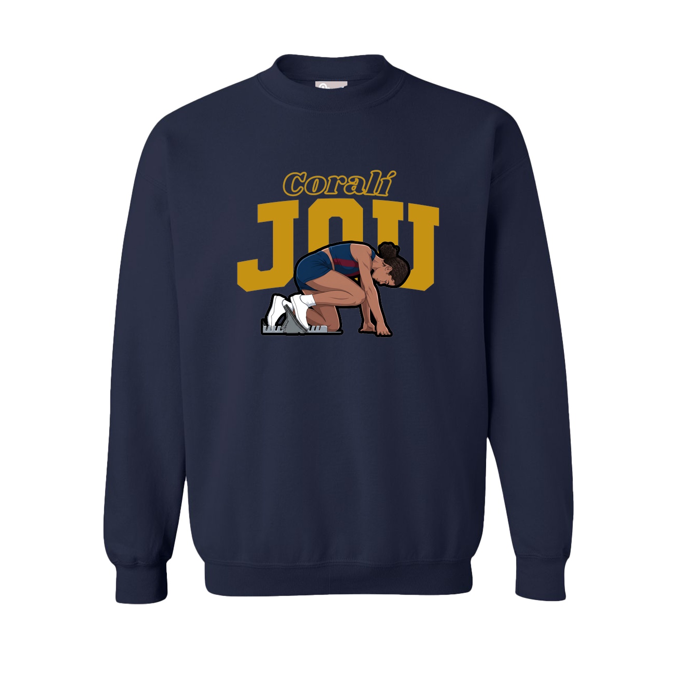 Fleece Crew — Name Arch in Navy