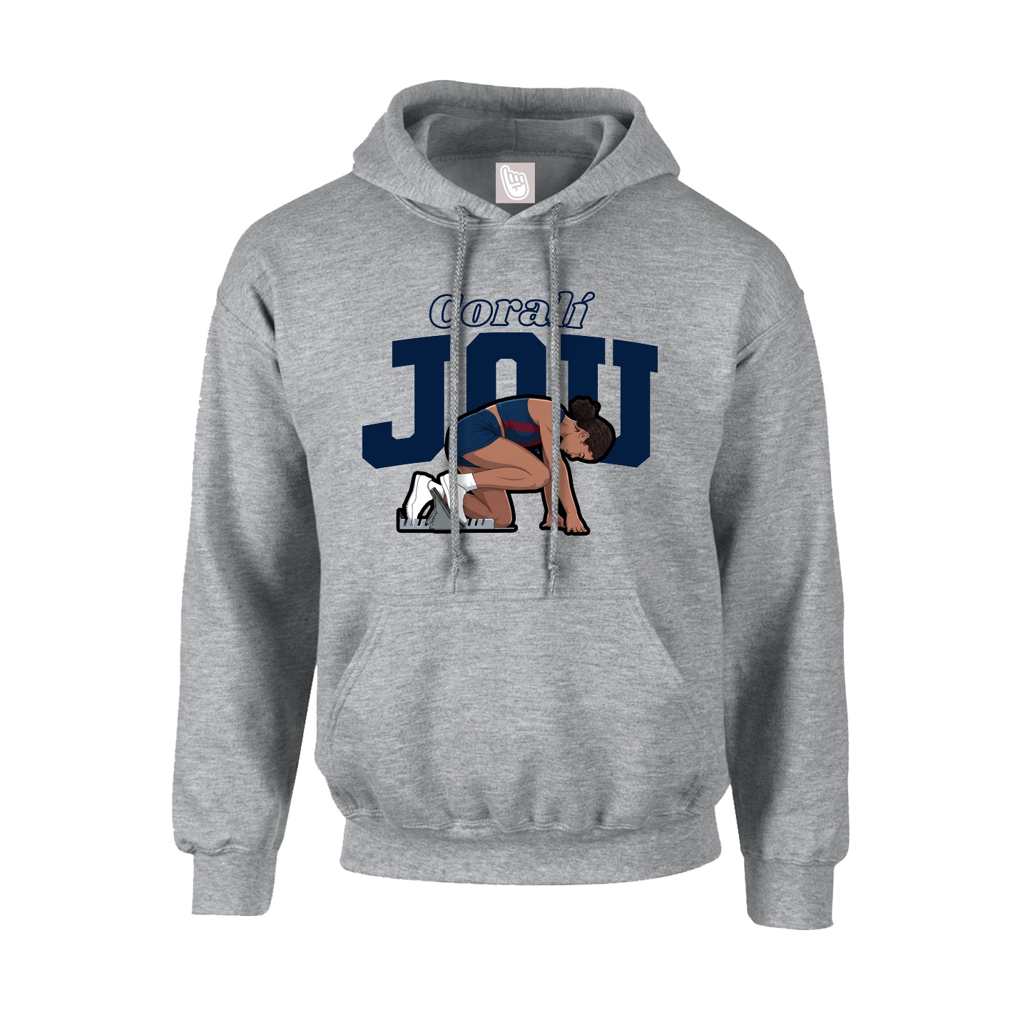 Youth Hoodie — Name Arch in Grey