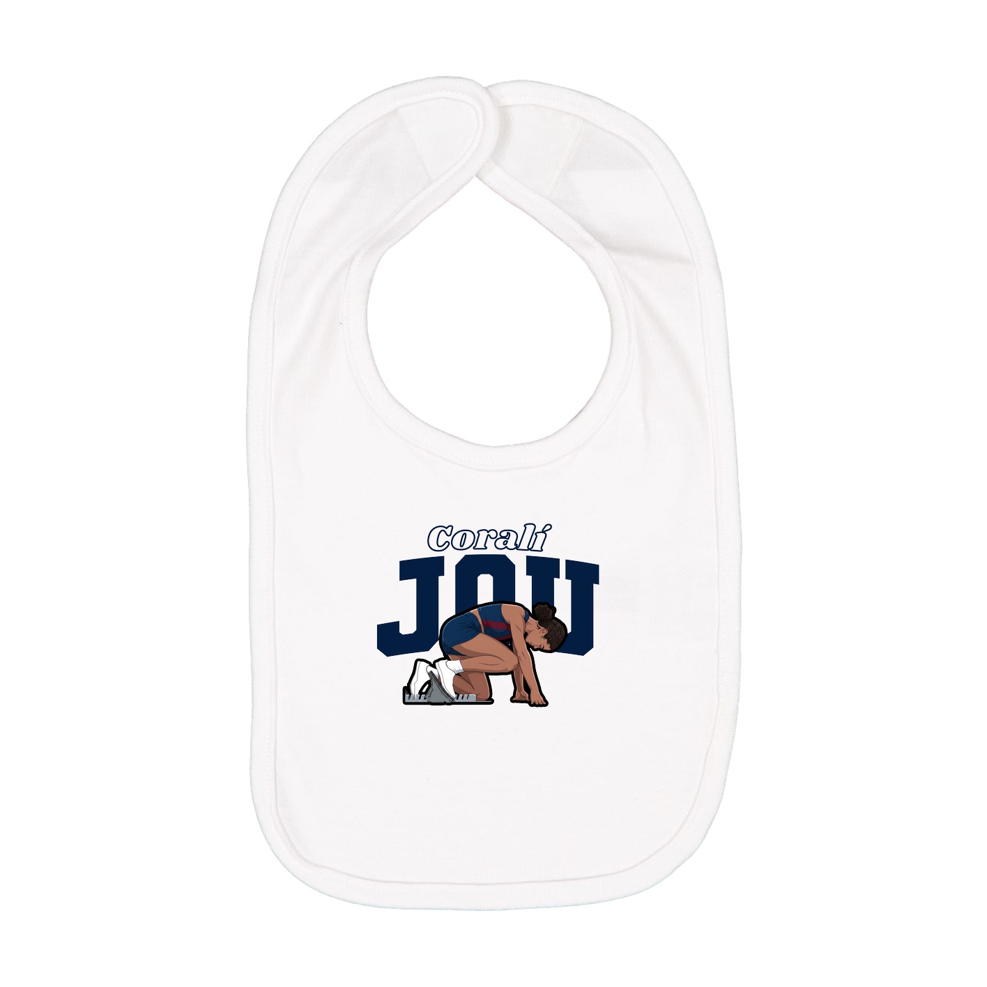 Infant Bib — Name Arch in White